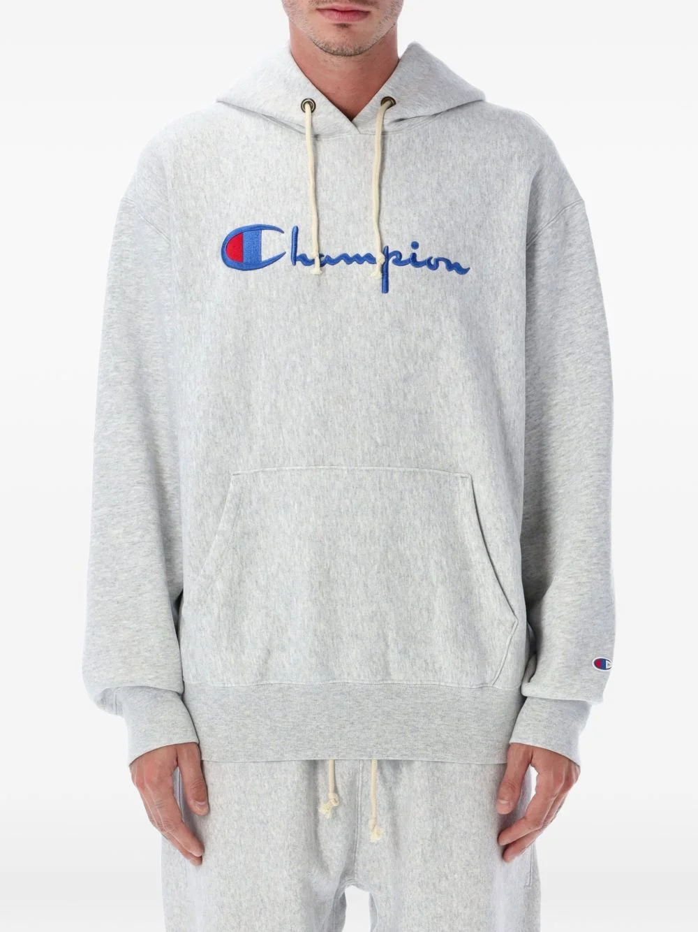logo-embroidered hoodie - 1