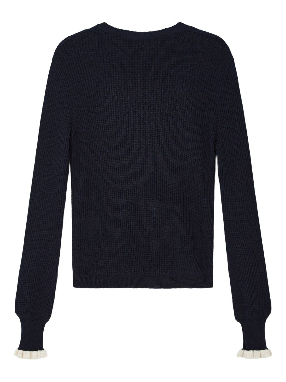 ribbed-knit ruffled-cuff sweater - 2