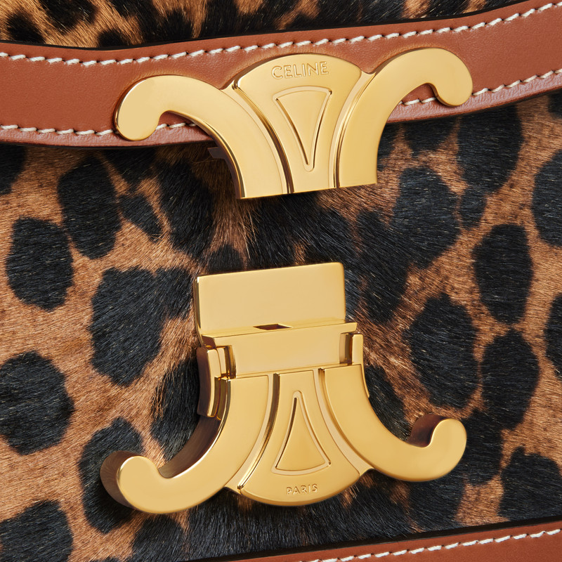 Teen Triomphe Bag in Pony calfskin with Leopard Print and calfskin 4
