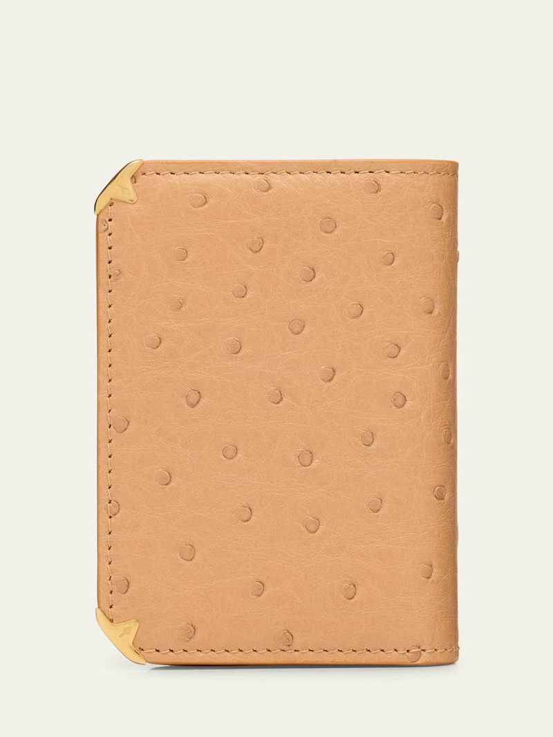 JACQUES MARIE MAGE Men's Elston Ostrich Trifold Wallet outlook