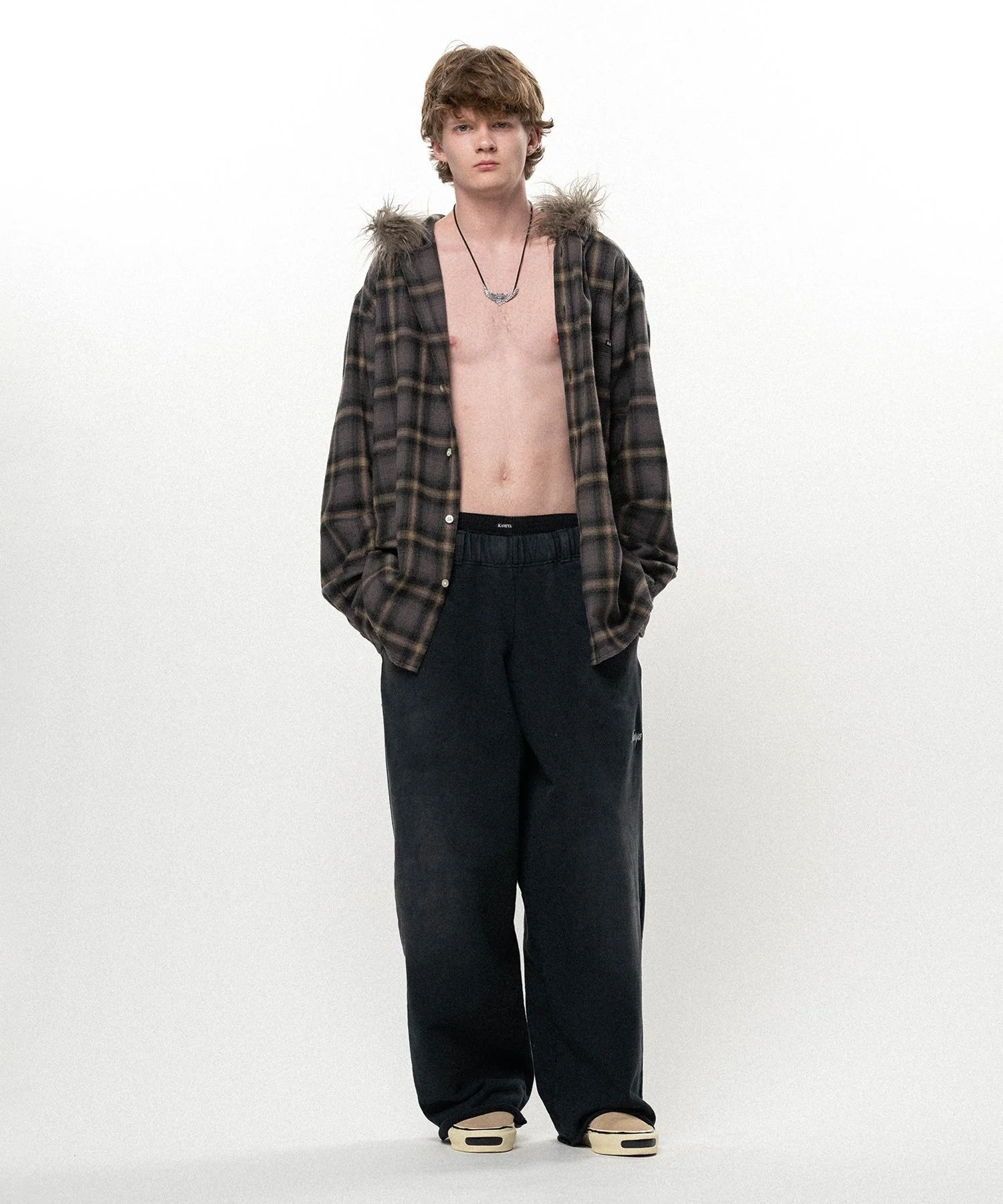 Embroidered Wide Sweat Pants - 1