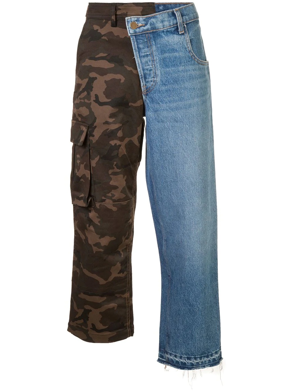 split camouflage cargo jeans - 1