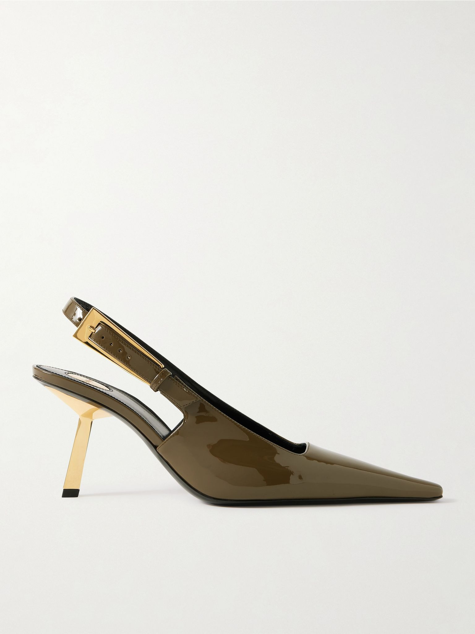 Lee patent-leather slingback pumps Green - 1