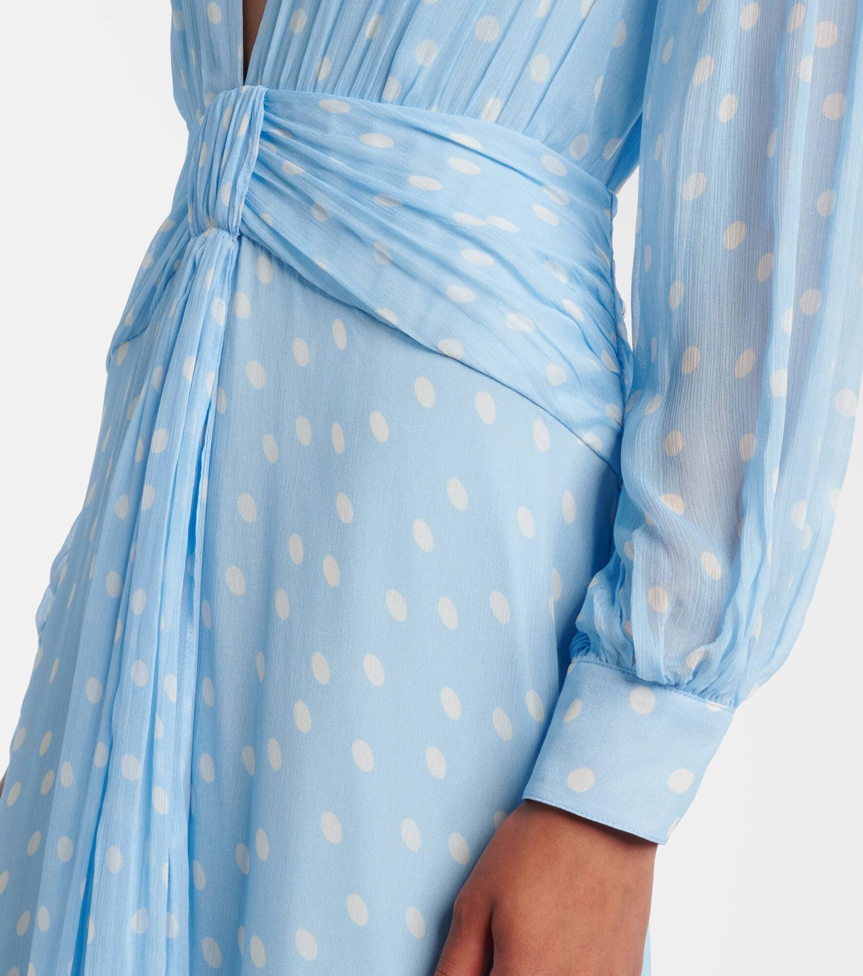Meera polka-dot shirred gown - 5