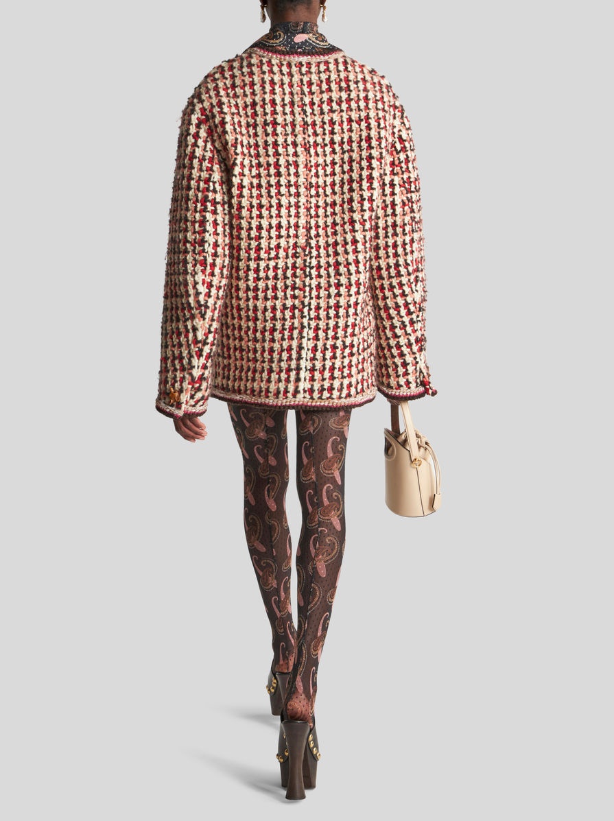OVERSIZED JACKET IN HEAVYWEIGHT BOUCLÉ WOOL FABRIC - 4