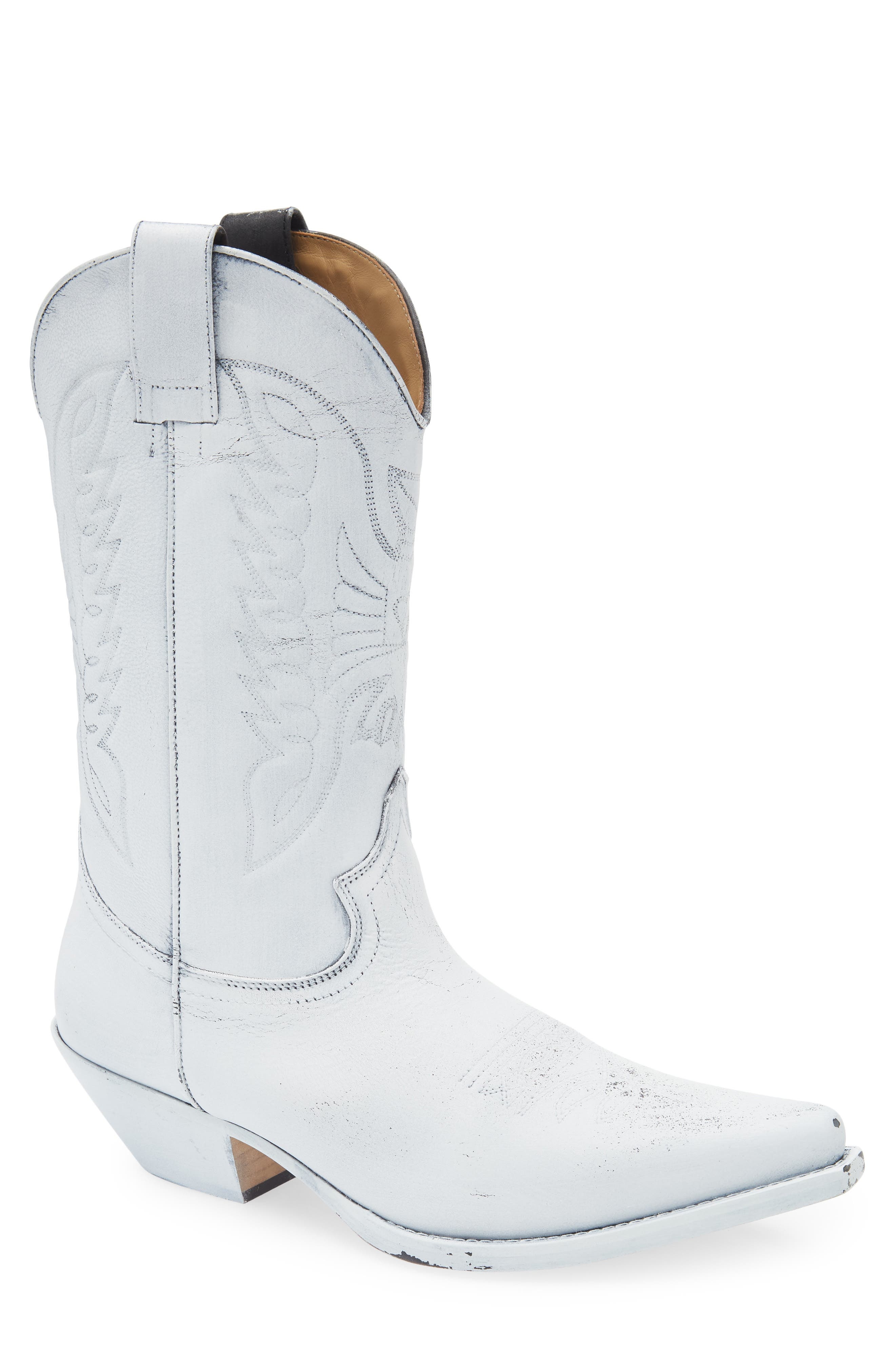MM6 Maison Margiela Painted Cowboy Boot in Black/White at Nordstrom - 1