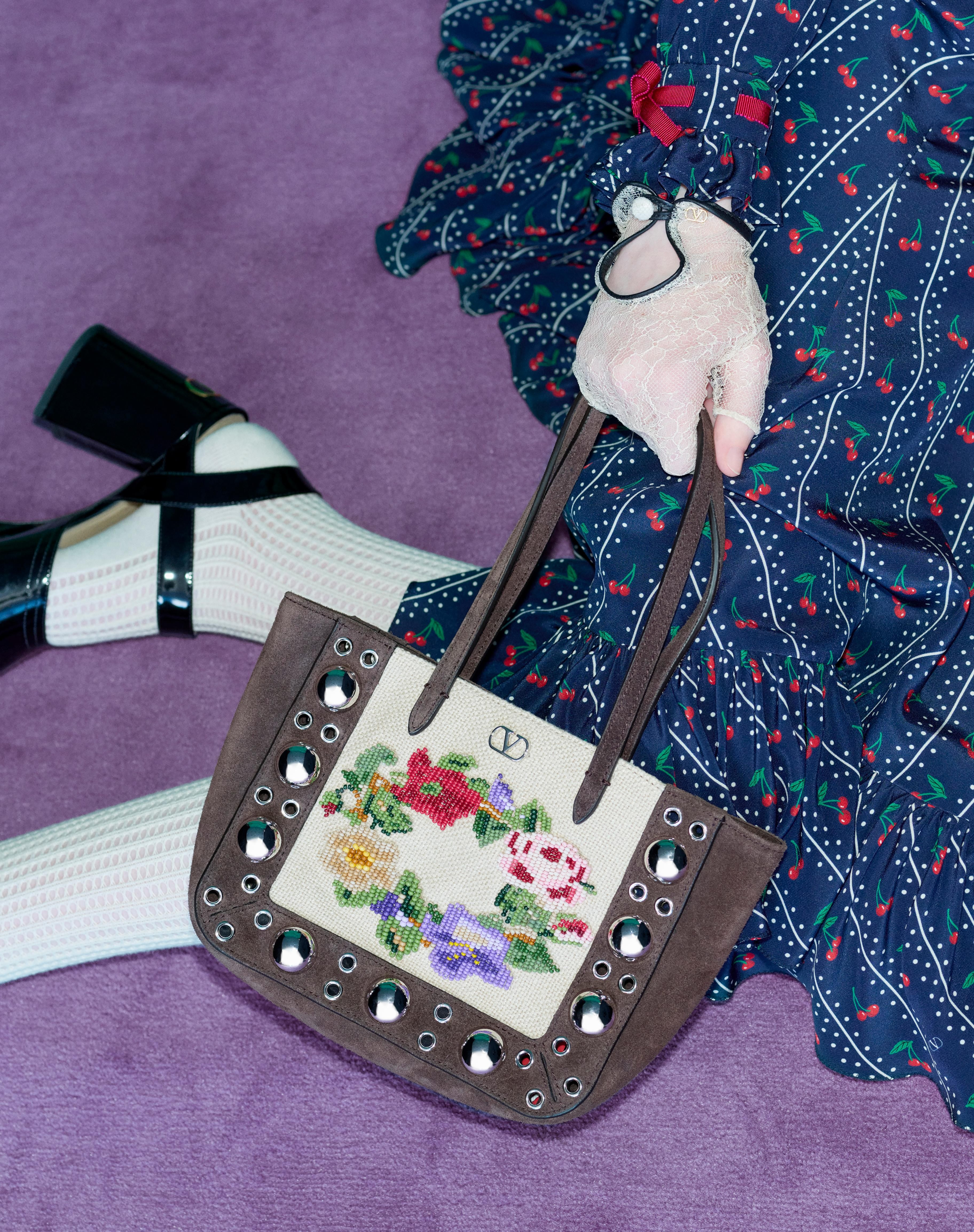 VALENTINO GARAVANI NELLCÔTE MINI EMBROIDERED SHOPPING BAG - 9