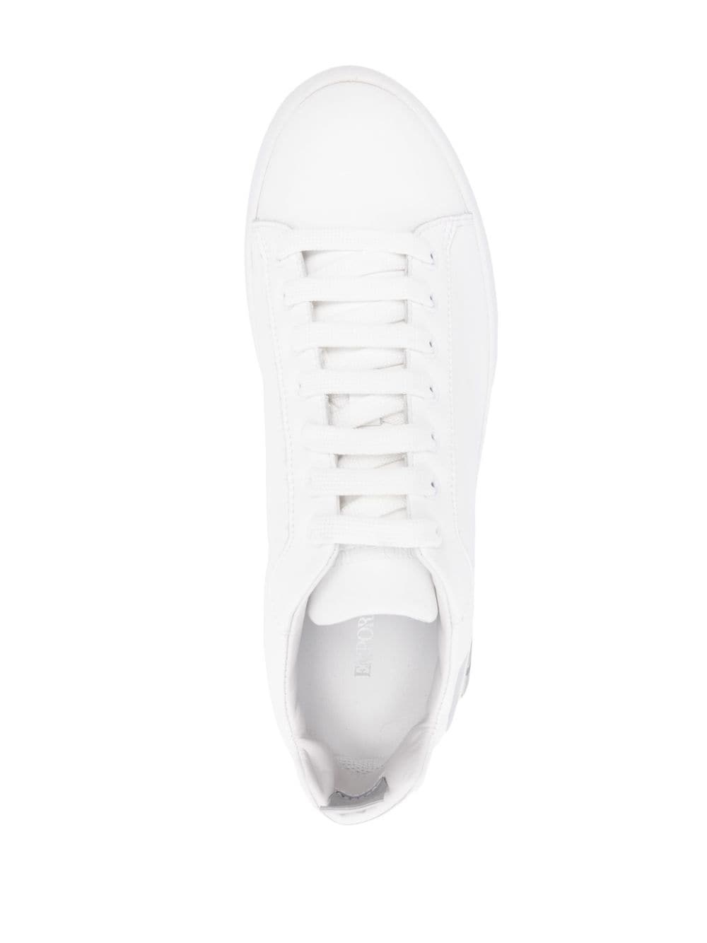 logo-print leather sneakers - 4