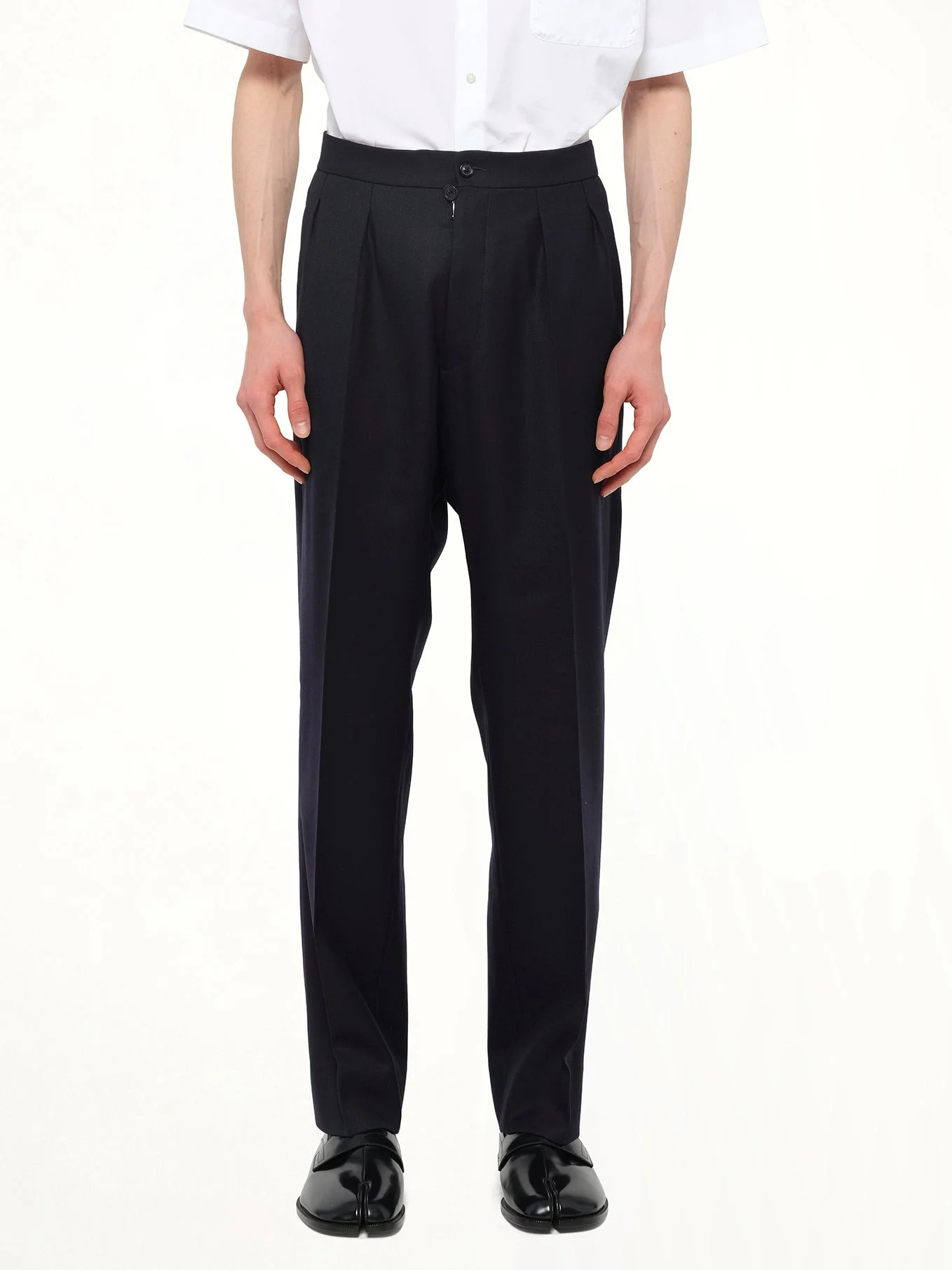Wool Twill Pants in Blue - 1