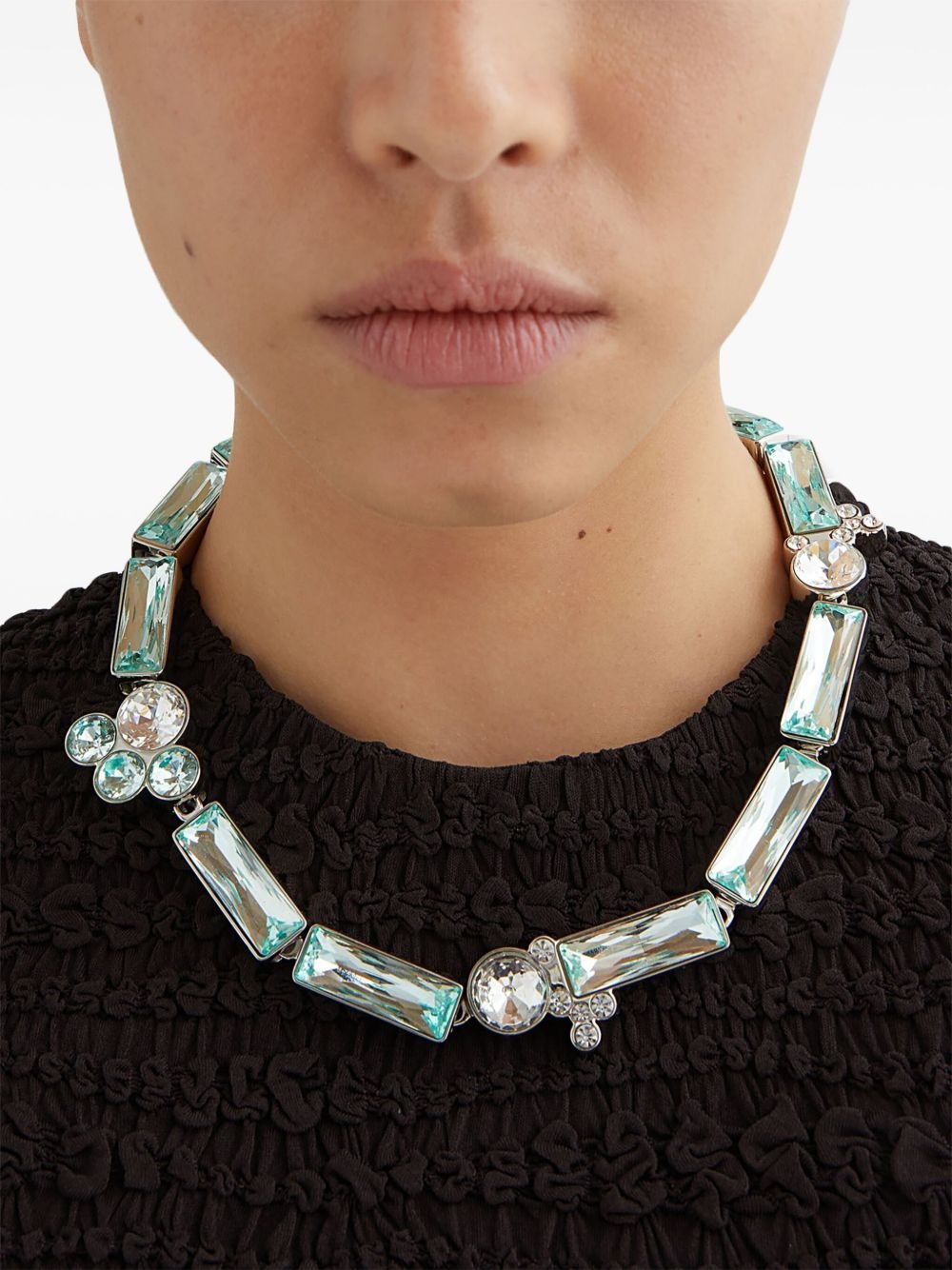 rhinestone-embellished necklace - 3