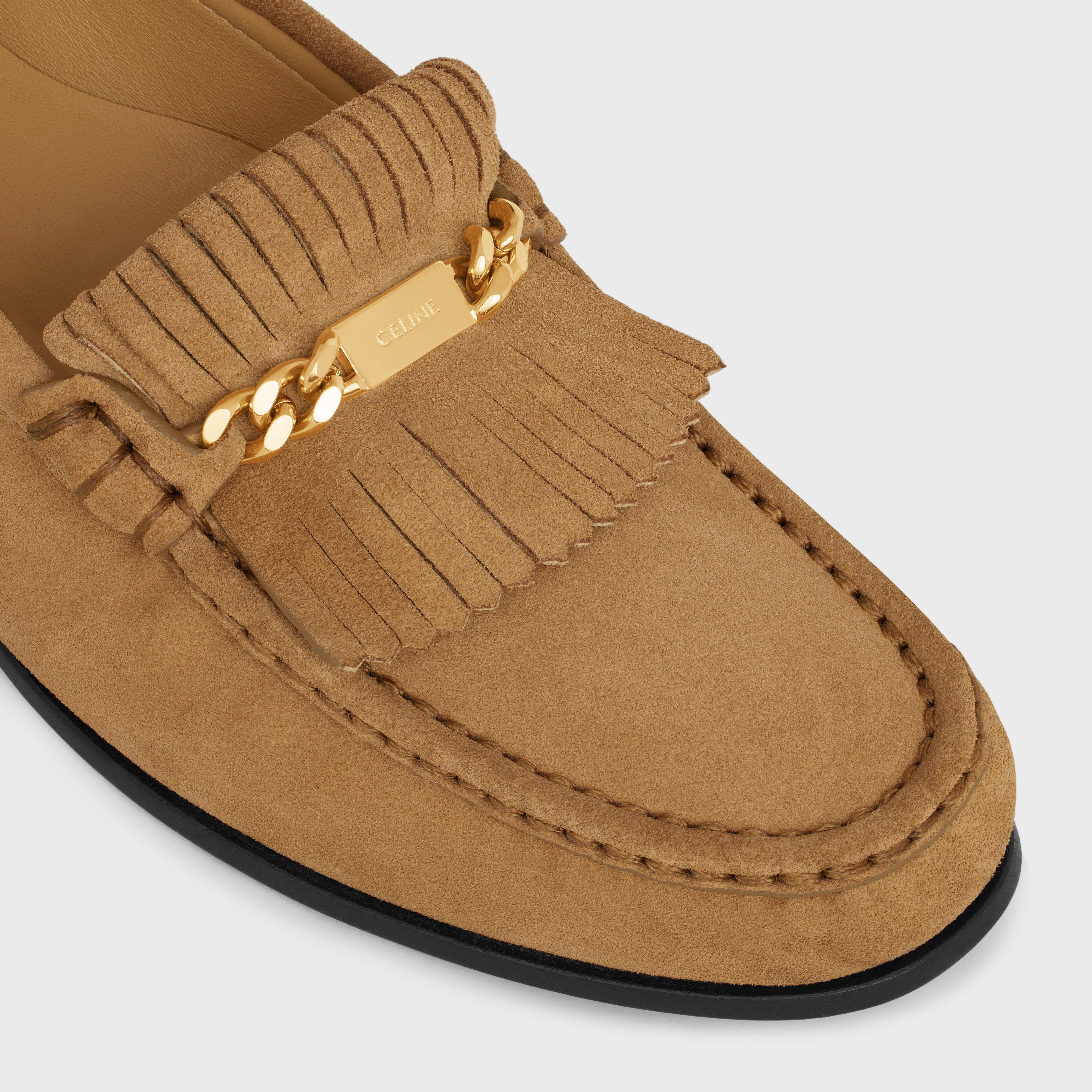 CELINE LUCO LOAFER WITH FRINGES in Suede calfskin - 4