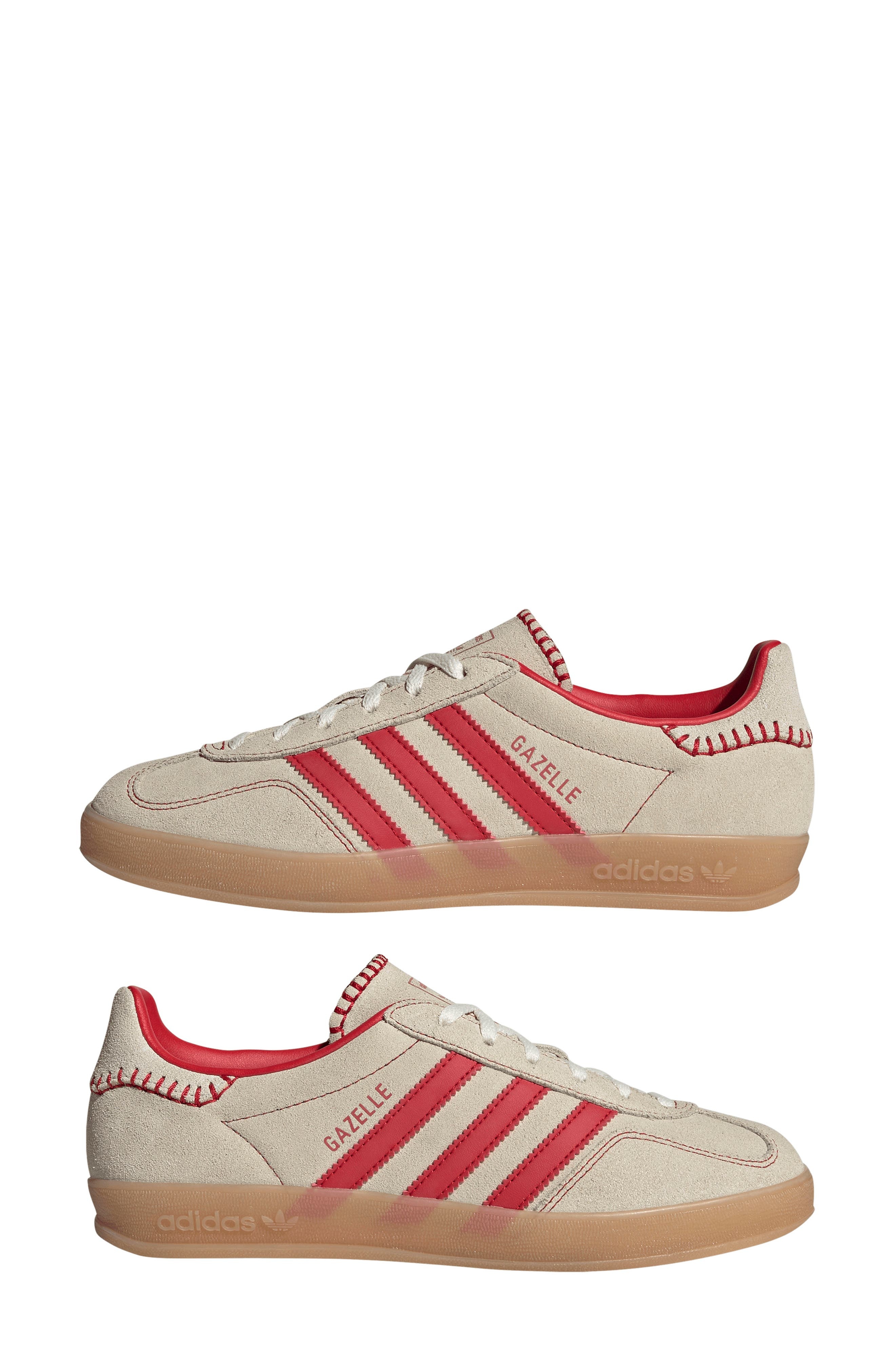 adidas Gazelle Indoor Sneaker in Better Scarlet/Cream White at Nordstrom - 7