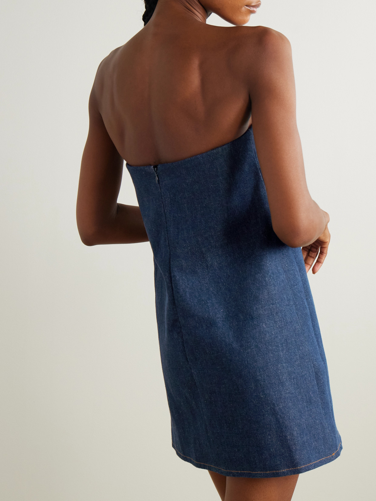 Strapless Denim Mini Dress - 3