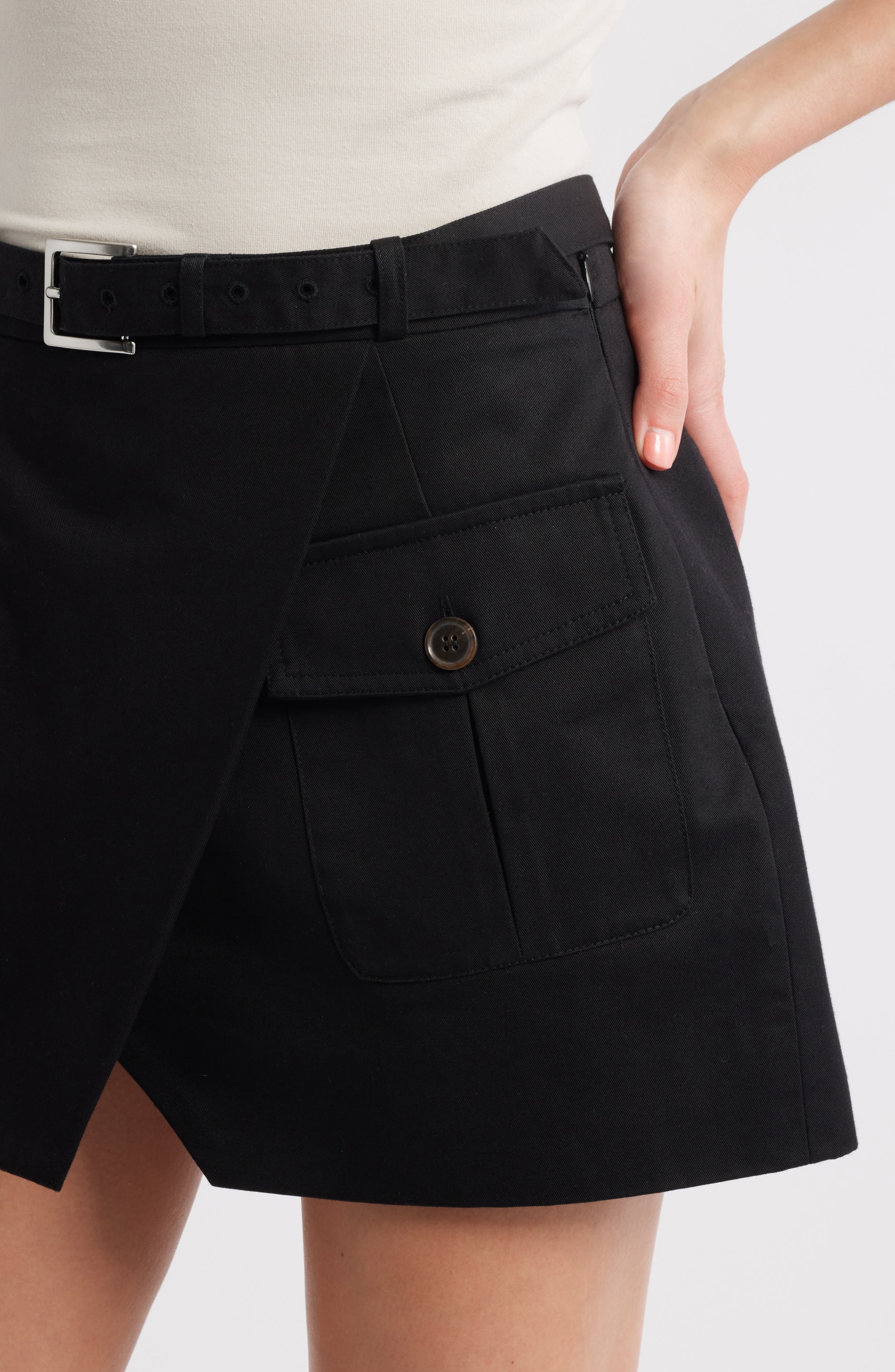 FRAME The Utility Cotton Cargo Miniskirt in Black at Nordstrom - 4