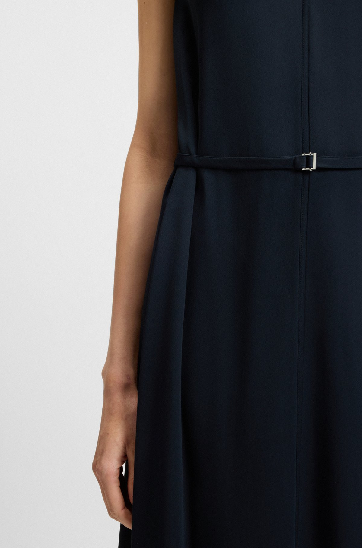V-NECK DRESS WITH INTEGRATED BELT - 6