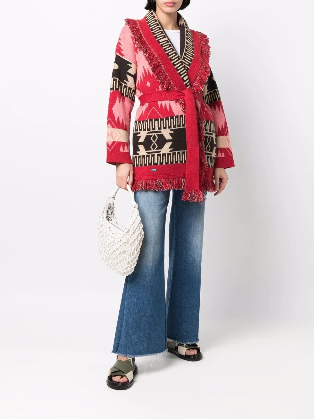 Icon jacquard belted cardigan - 2