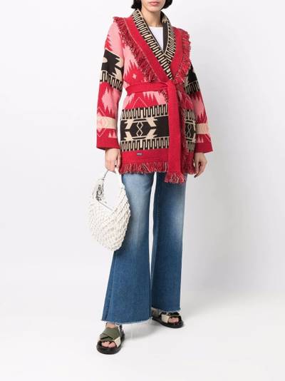 Alanui Icon jacquard belted cardigan outlook