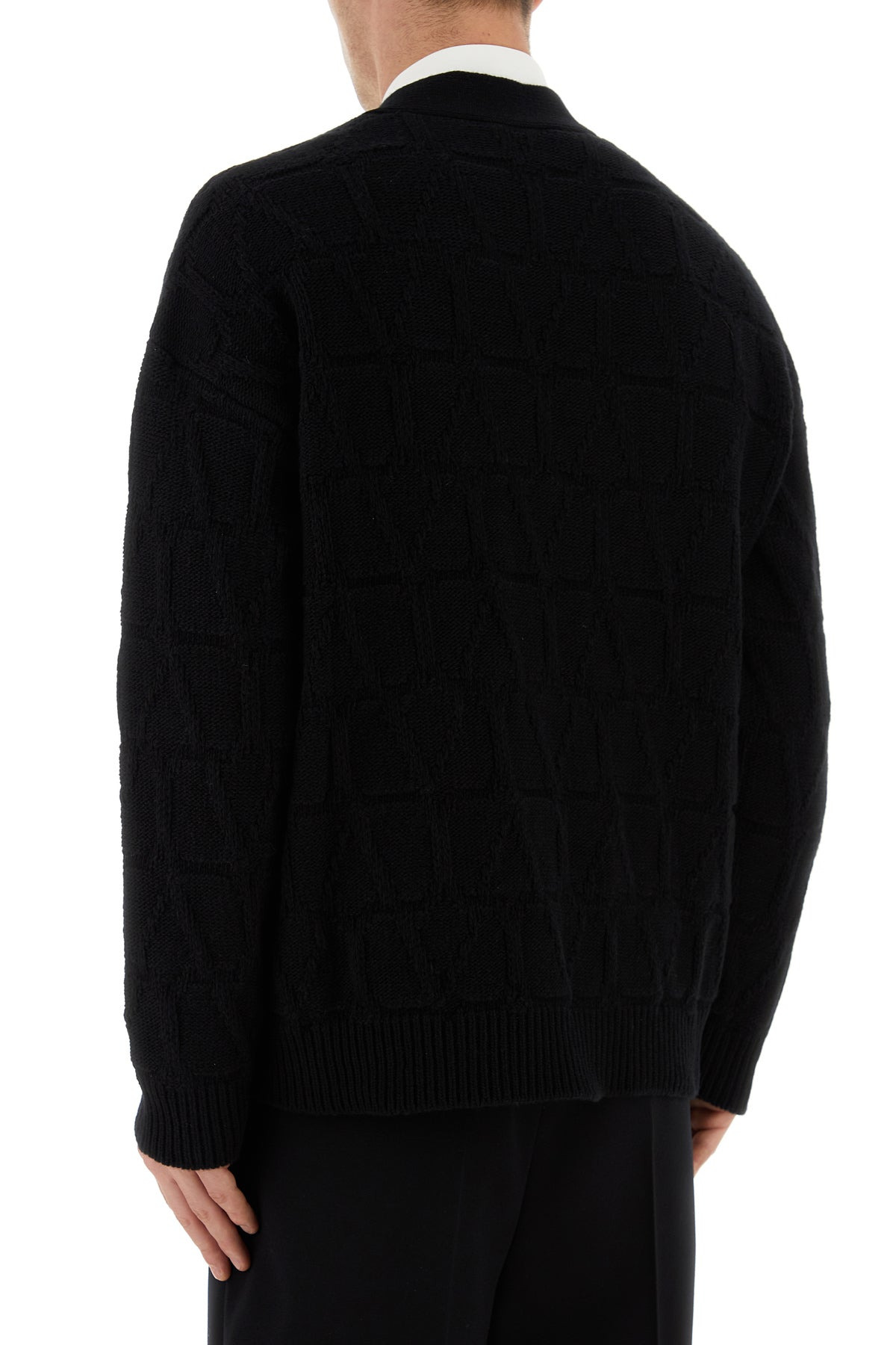 Black wool cardigan - 4