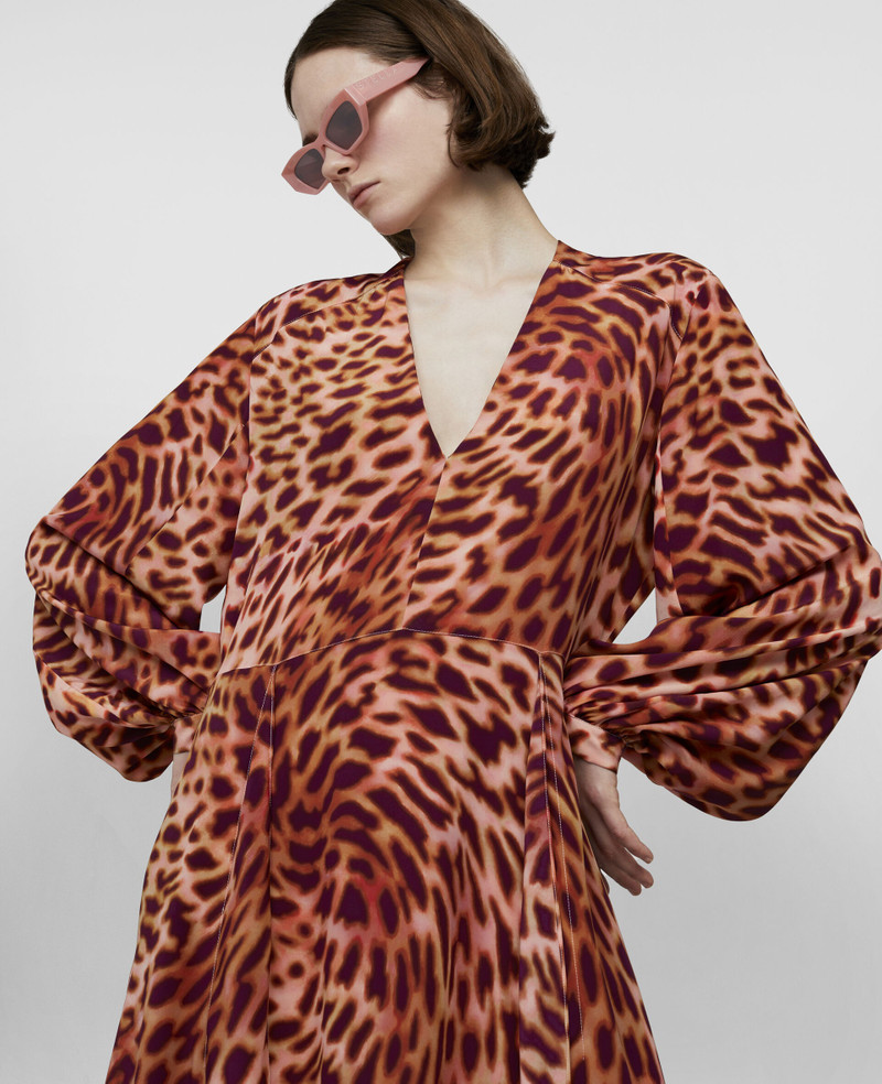 Cheetah Print Silk Maxi Dress 4