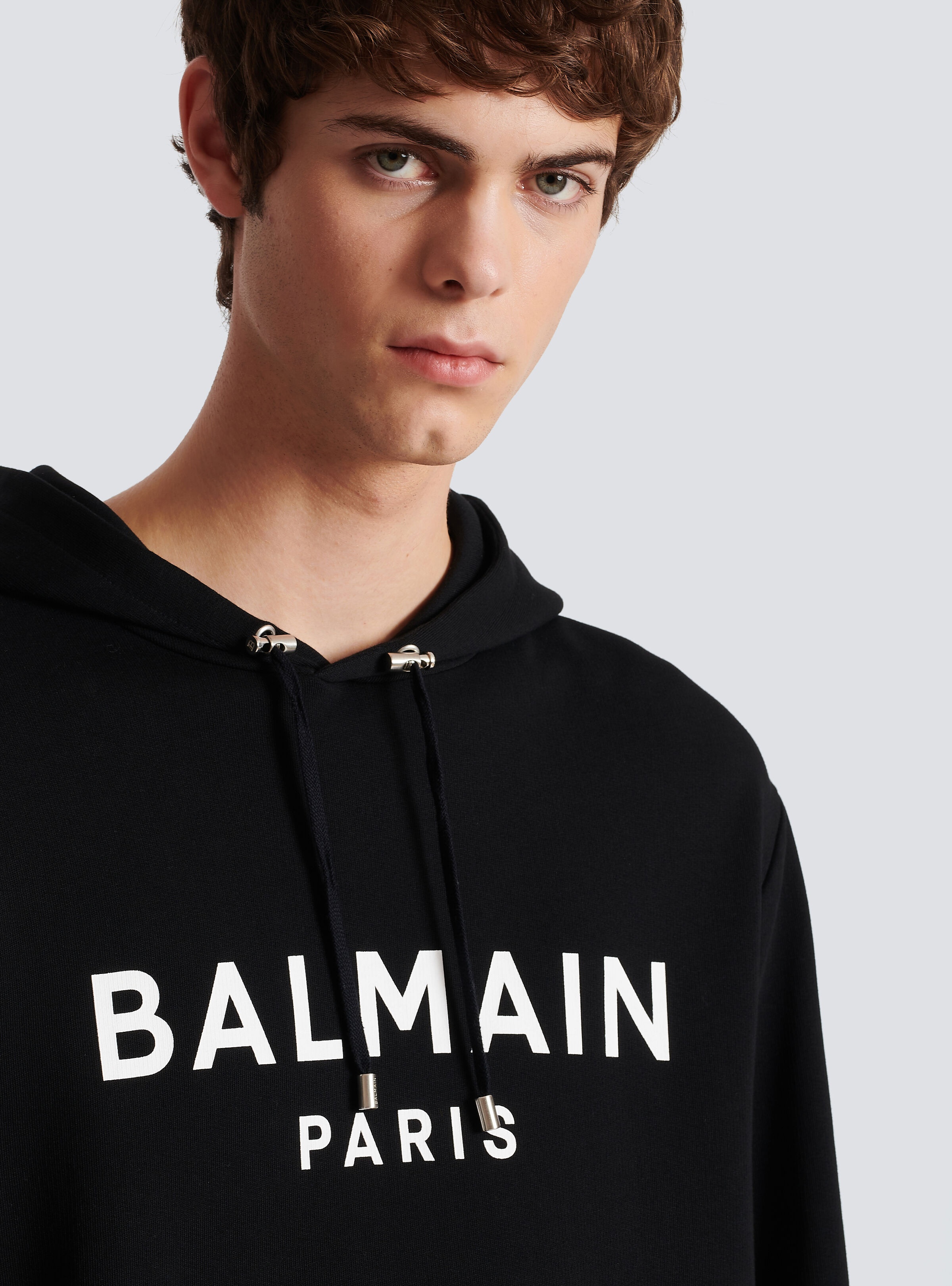 Cotton printed Balmain logo hoodie - 7