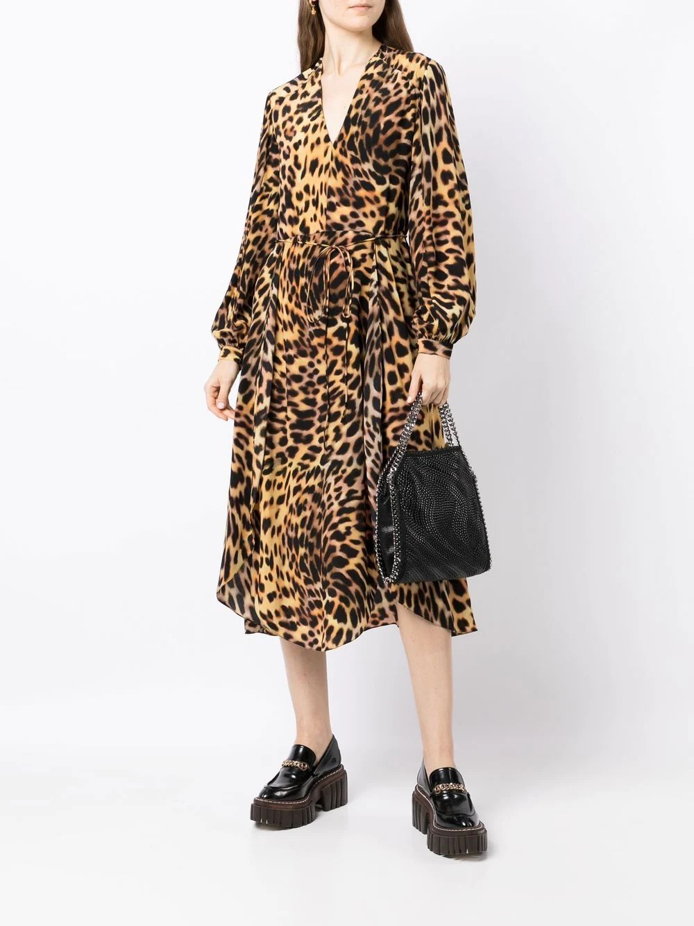 leopard-print midi dress - 2