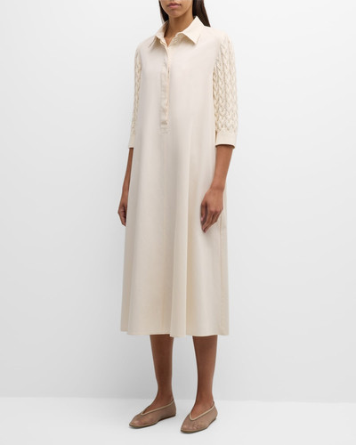Max Mara Armonia Midi Dress with Cable-Knit Sleeves outlook