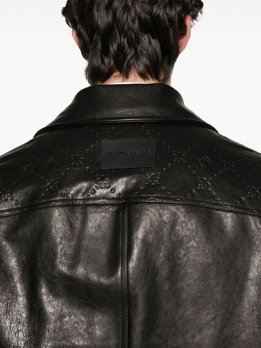 Moongram-embossed leather jacket - 5