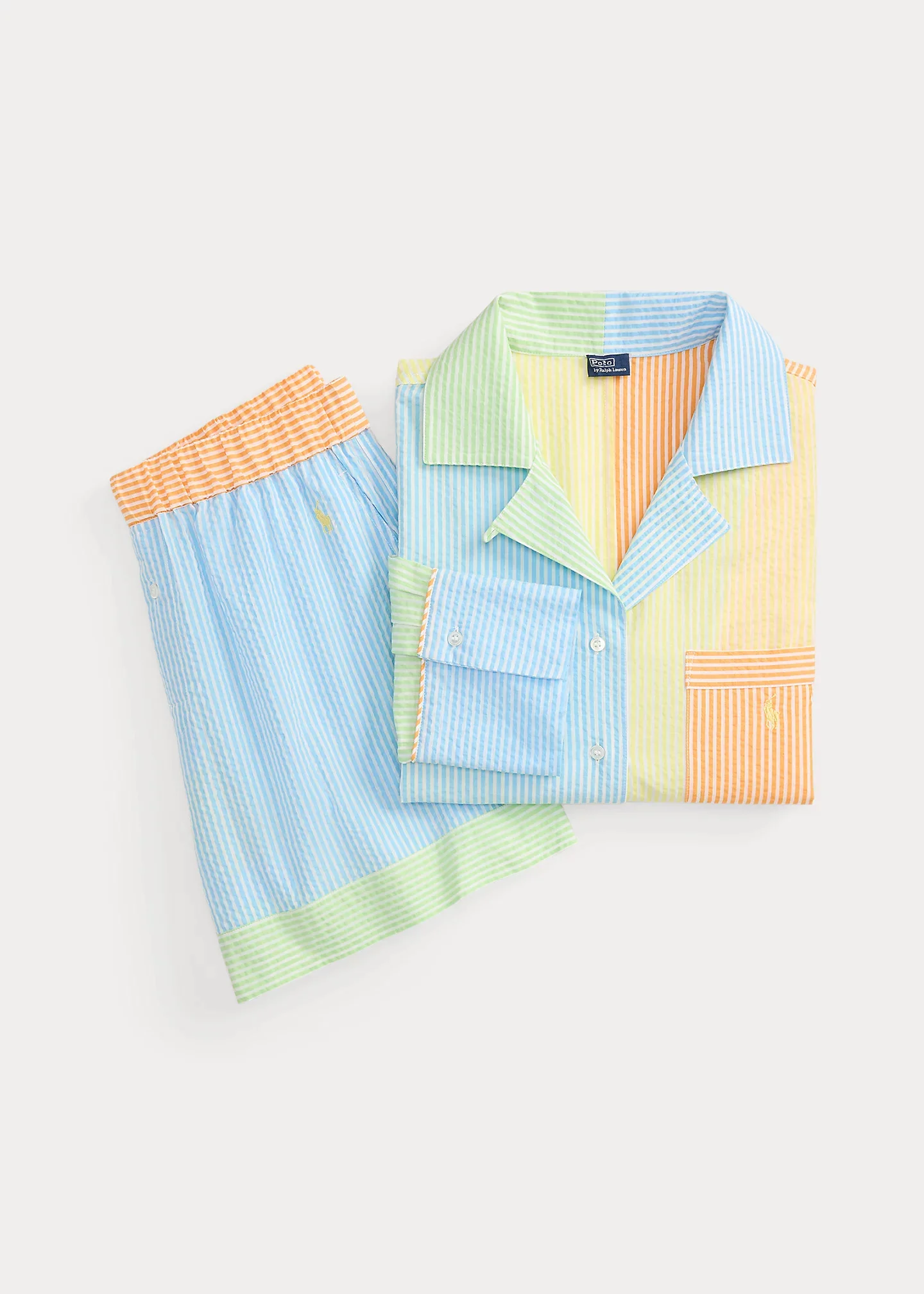 Striped Seersucker Shirt & Boxer PJ Set - 1