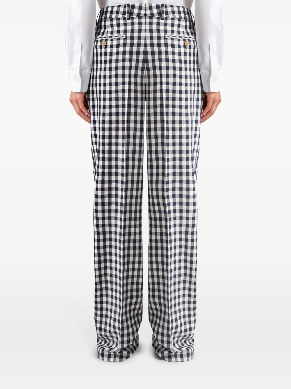 gingham-print straight trousers - 3