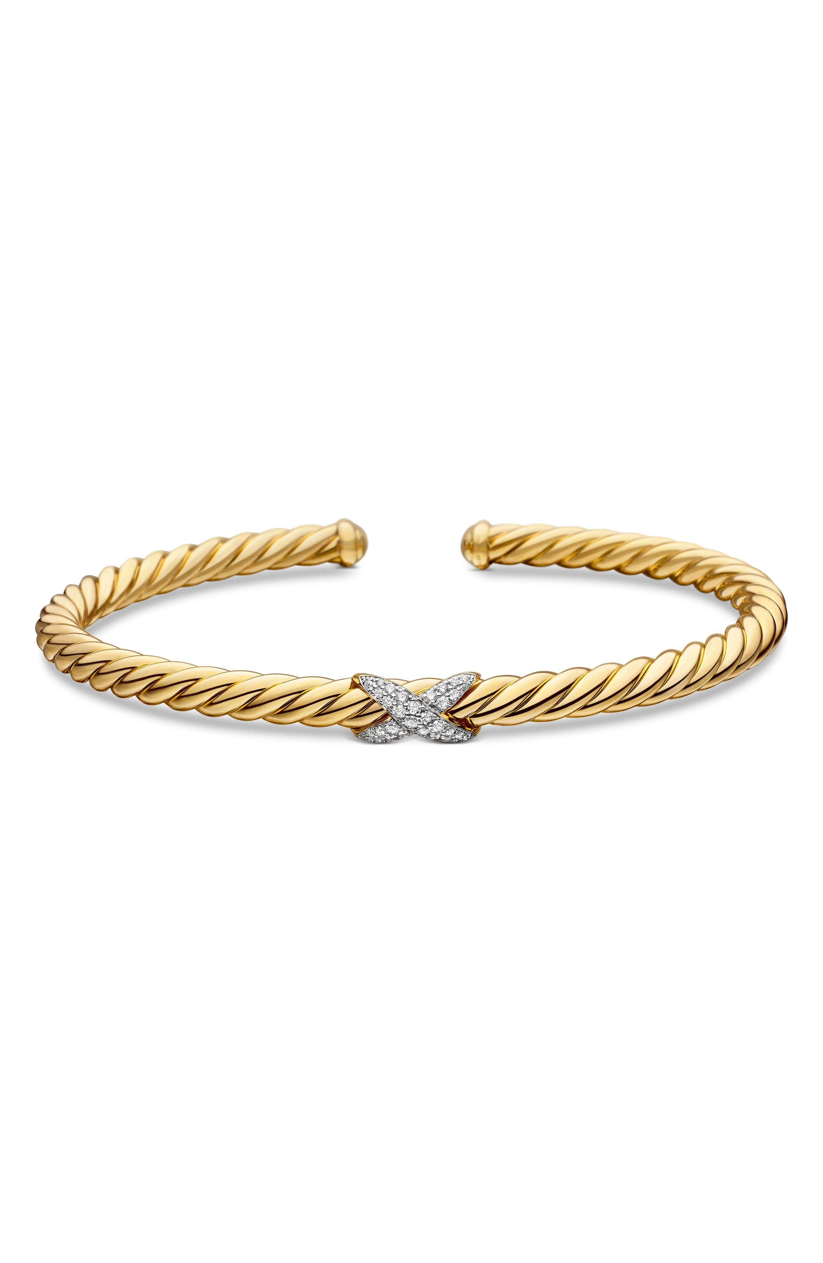 David Yurman X Cablespira® Station Bracelet in 18K Yellow Gold with Pavé Diamonds, 4mm at Nordstrom - 7
