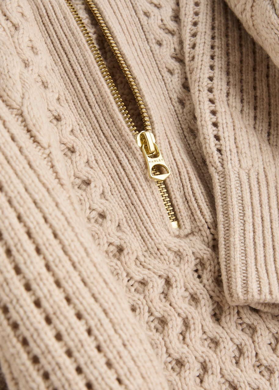 Varley Camello Half-zip Cable-knit Jumper - 5