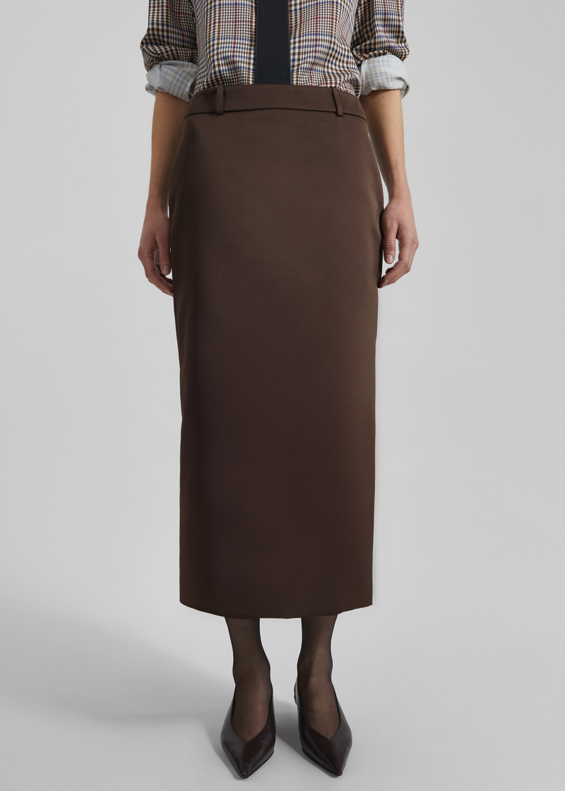 Alrose Satin Midi Skirt - Brown 7