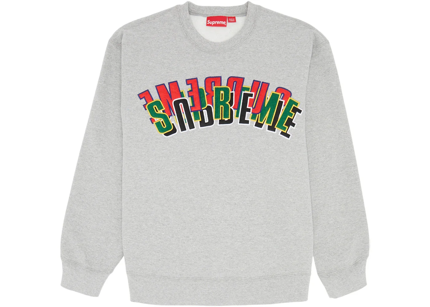 Supreme Stacked Crewneck Heather Grey - 1