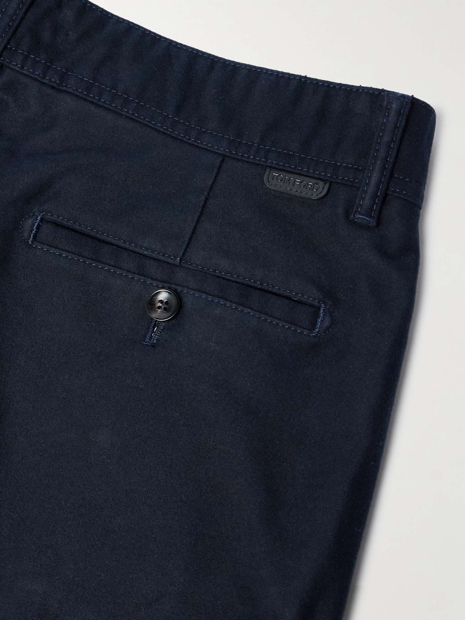 Slim-Fit Straight-Leg Brushed Cotton-Twill Shorts - 4