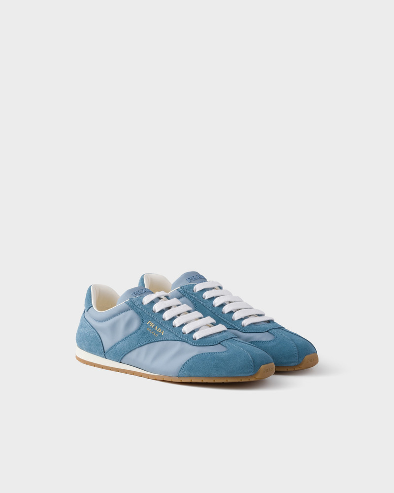 Re-Nylon and suede laced sneakers 1