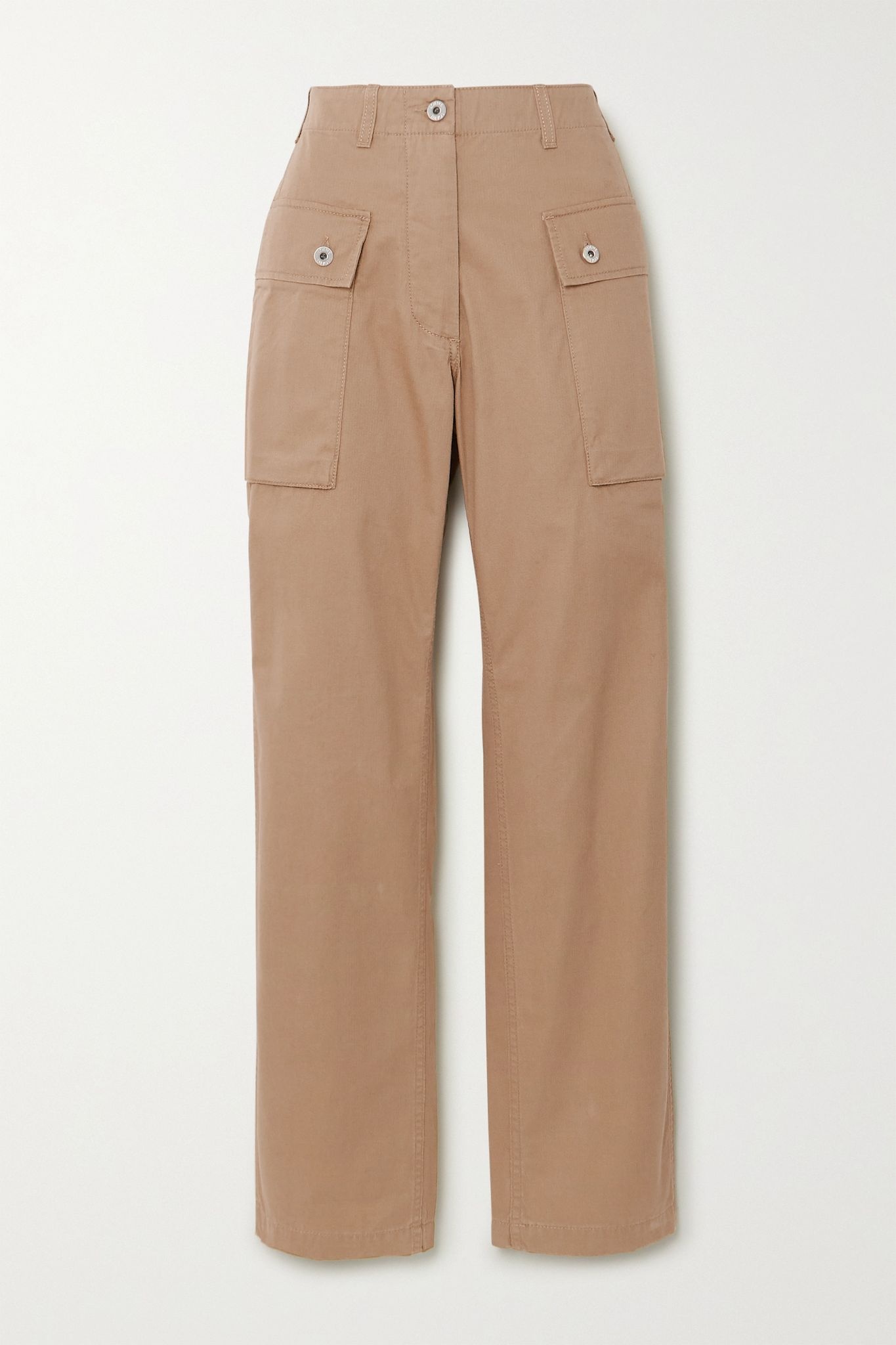 Herringbone cotton cargo pants - 1