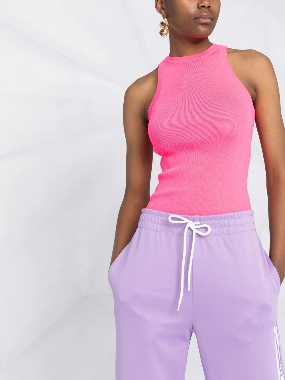 ribbed-knit sleeveless top - 3