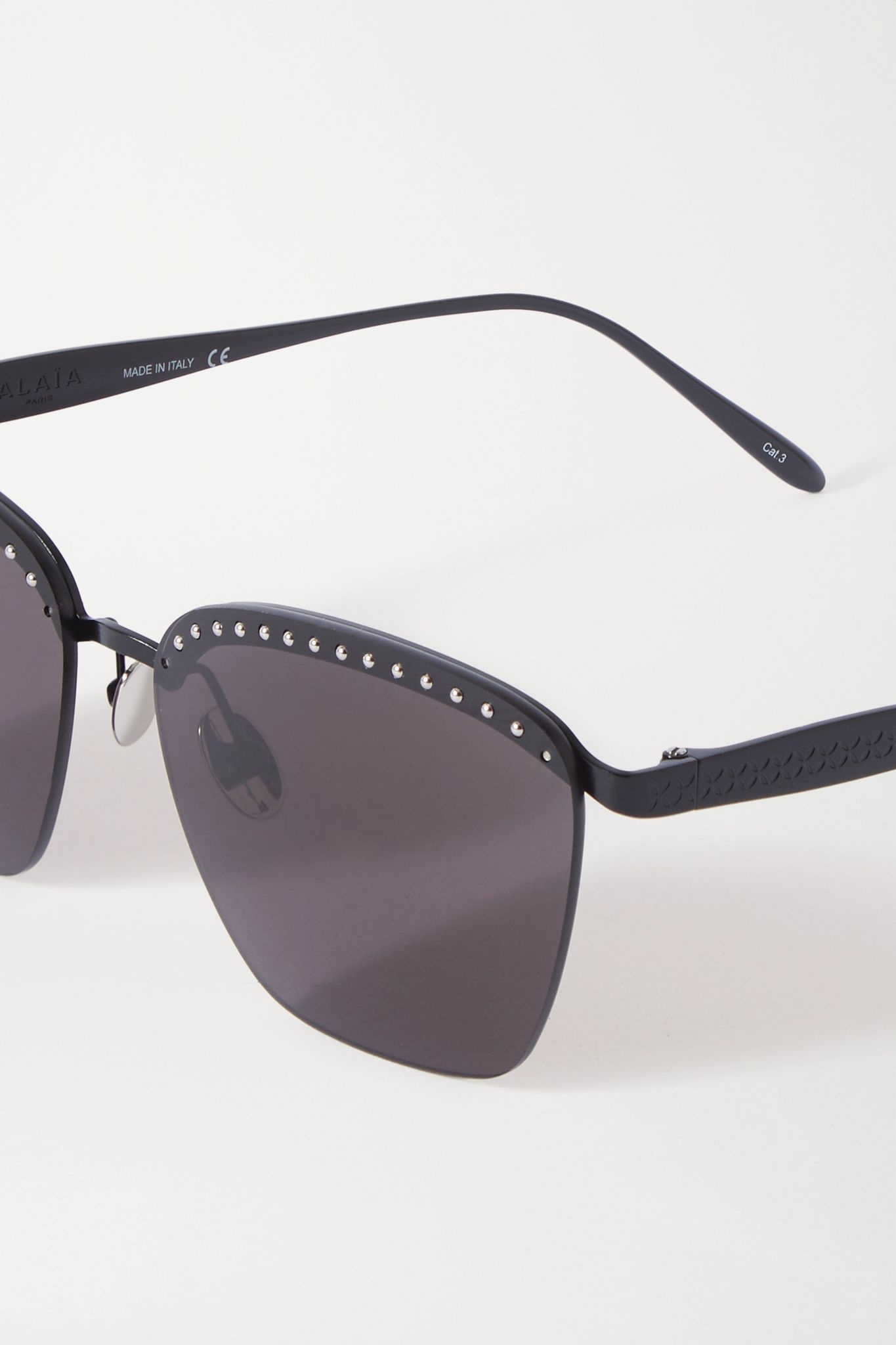 Square-frame studded metal sunglasses - 4