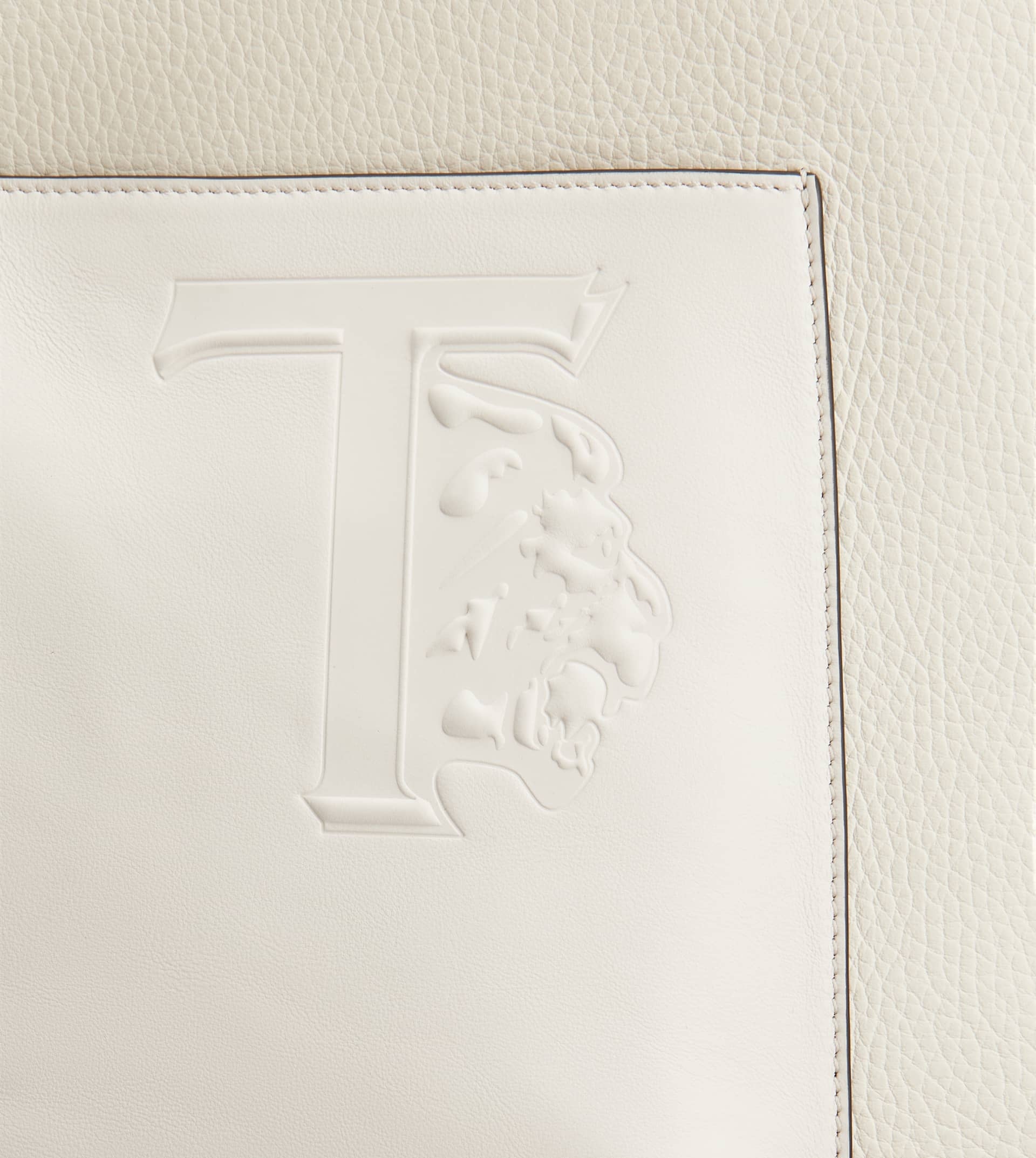 SHOPPING BAG IN LEATHER MEDIUM - WHITE - 5