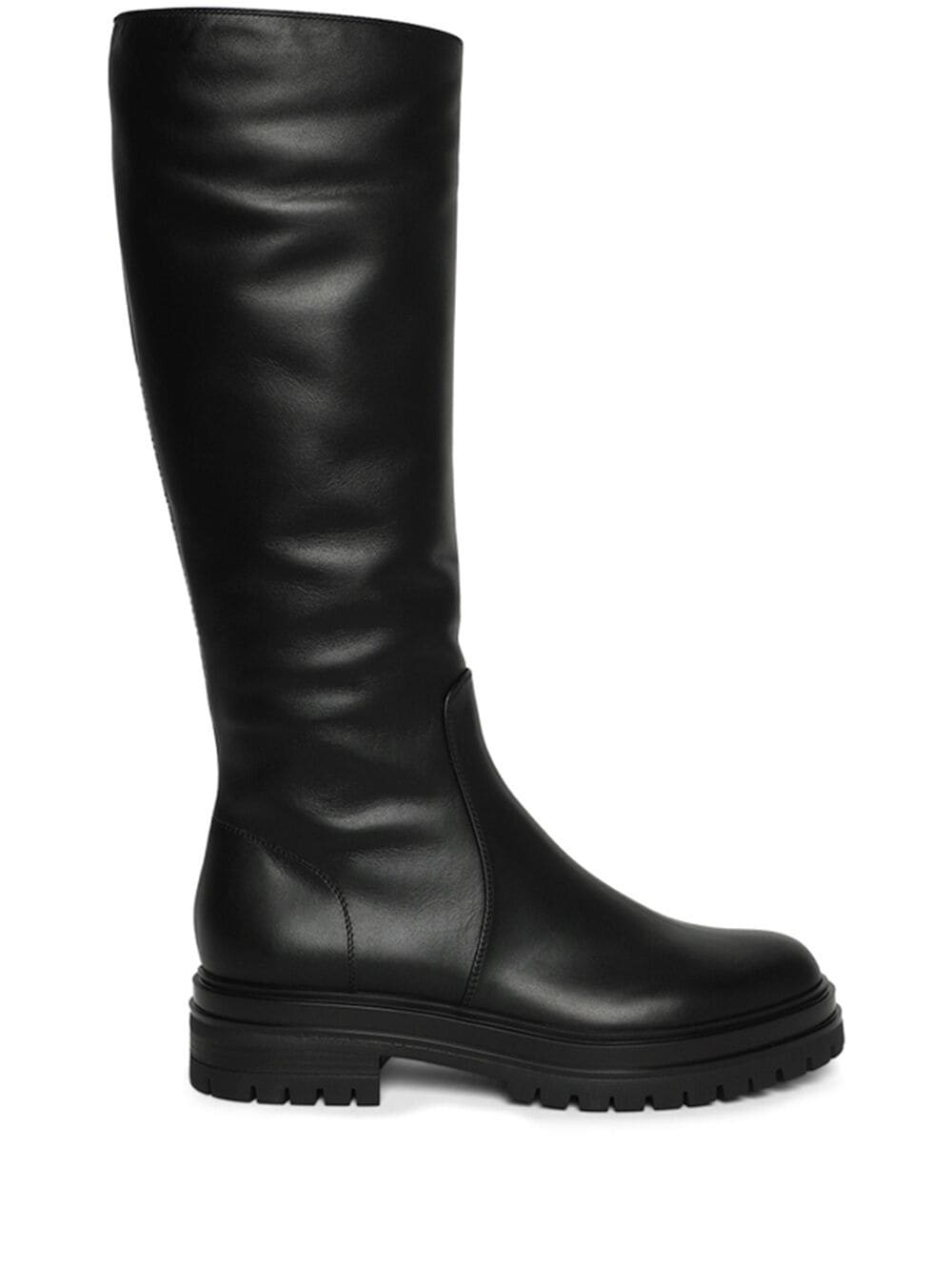 knee-length leather boots - 1