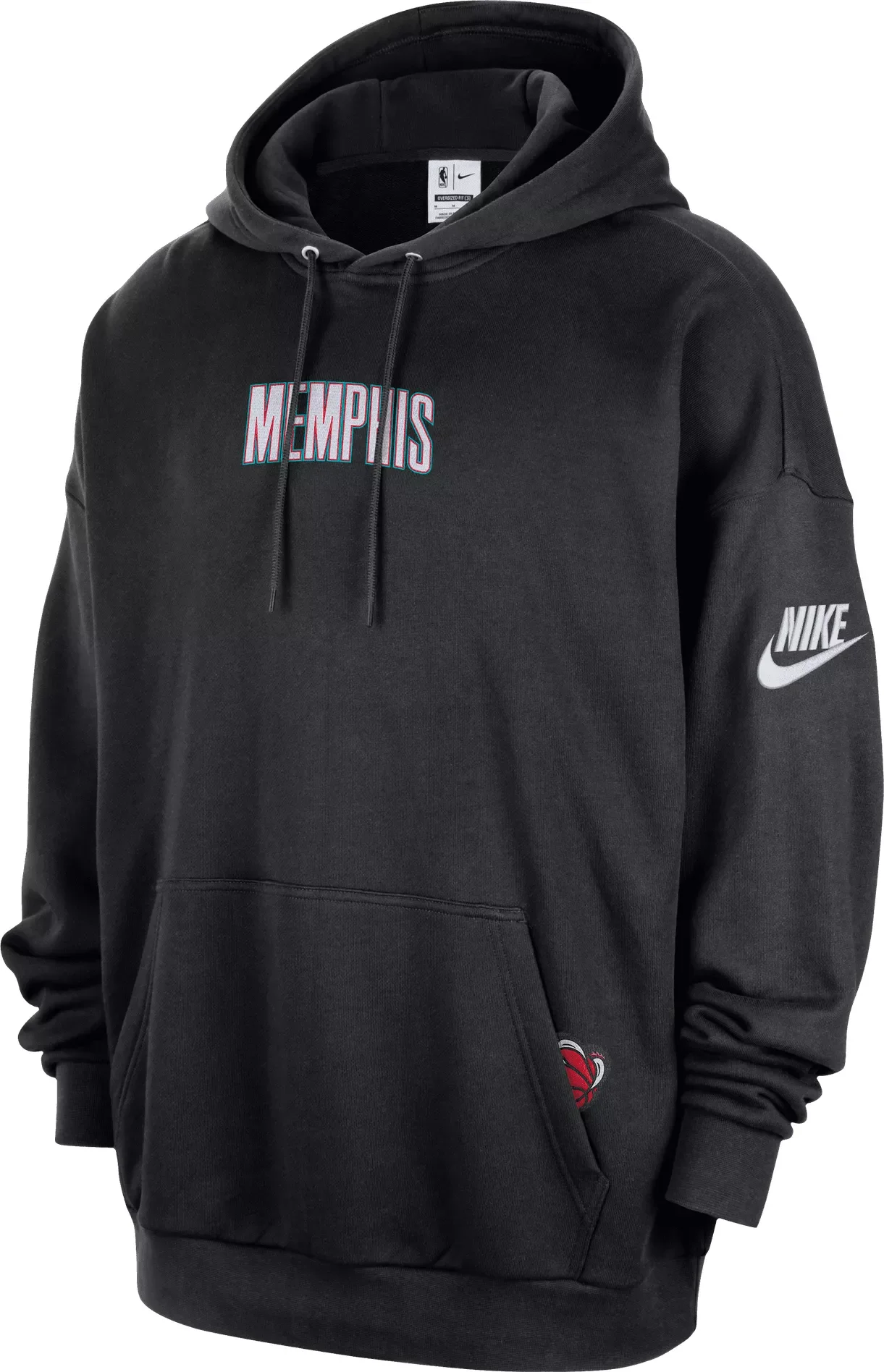 Nike Adult Memphis Grizzlies Hardwood Classics Black Club Pullover Hoodie - 1