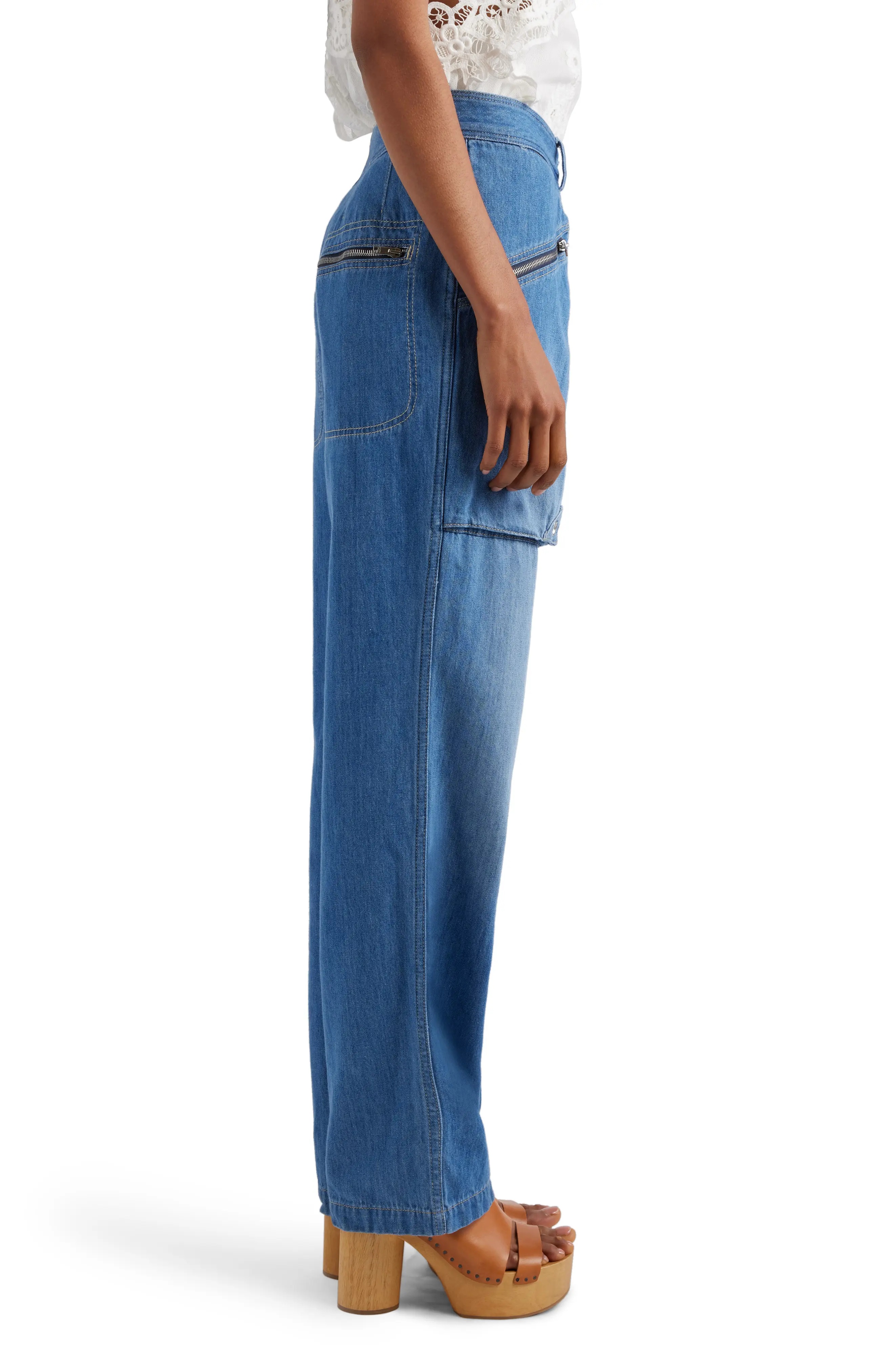 Juliette Nonstretch Denim Cargo Pants - 3