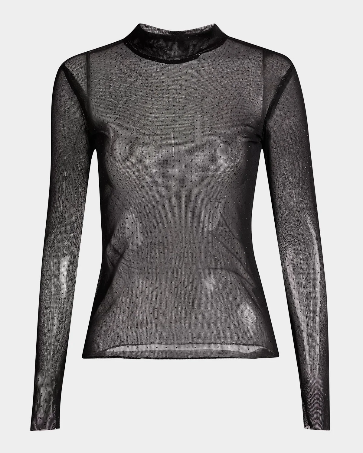 Ayla Metallic Dot Long-Sleeve Top - 1