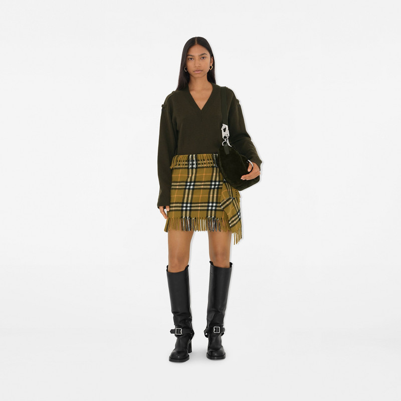 Burberry Check Wool Cashmere Scarf Skirt outlook