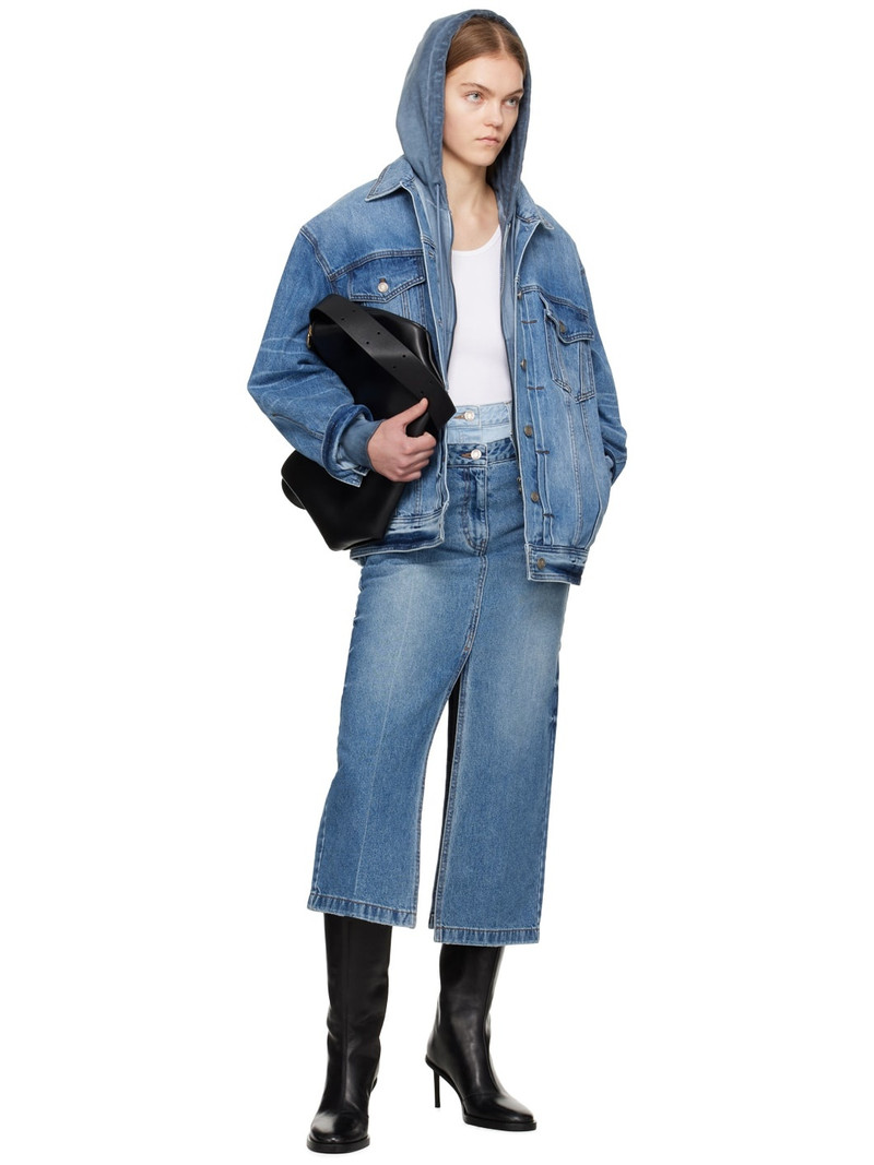 JUUN.J Blue Double Waist Denim Midi Skirt outlook