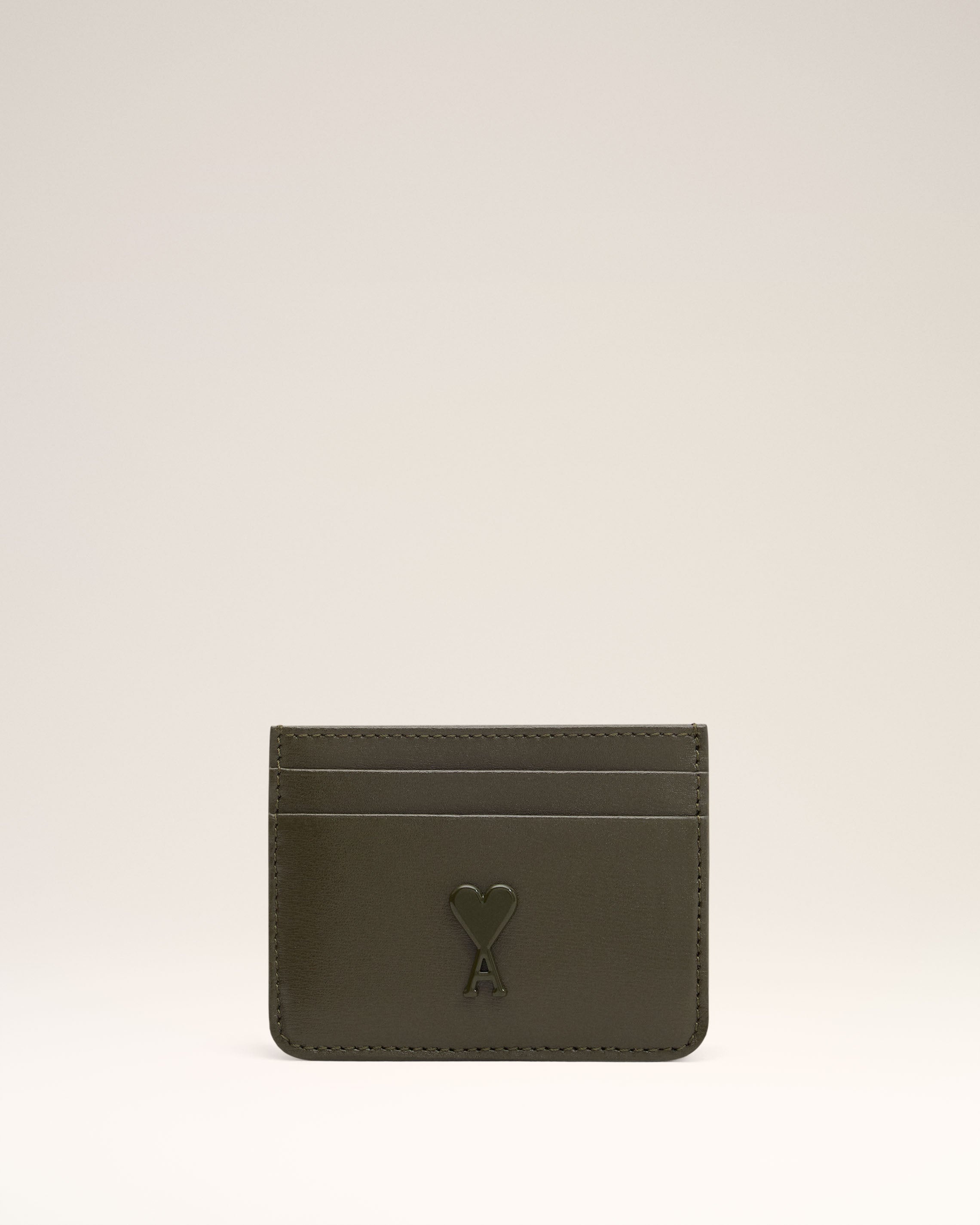 GREEN LEATHER AMI DE COEUR CARD HOLDER - 1