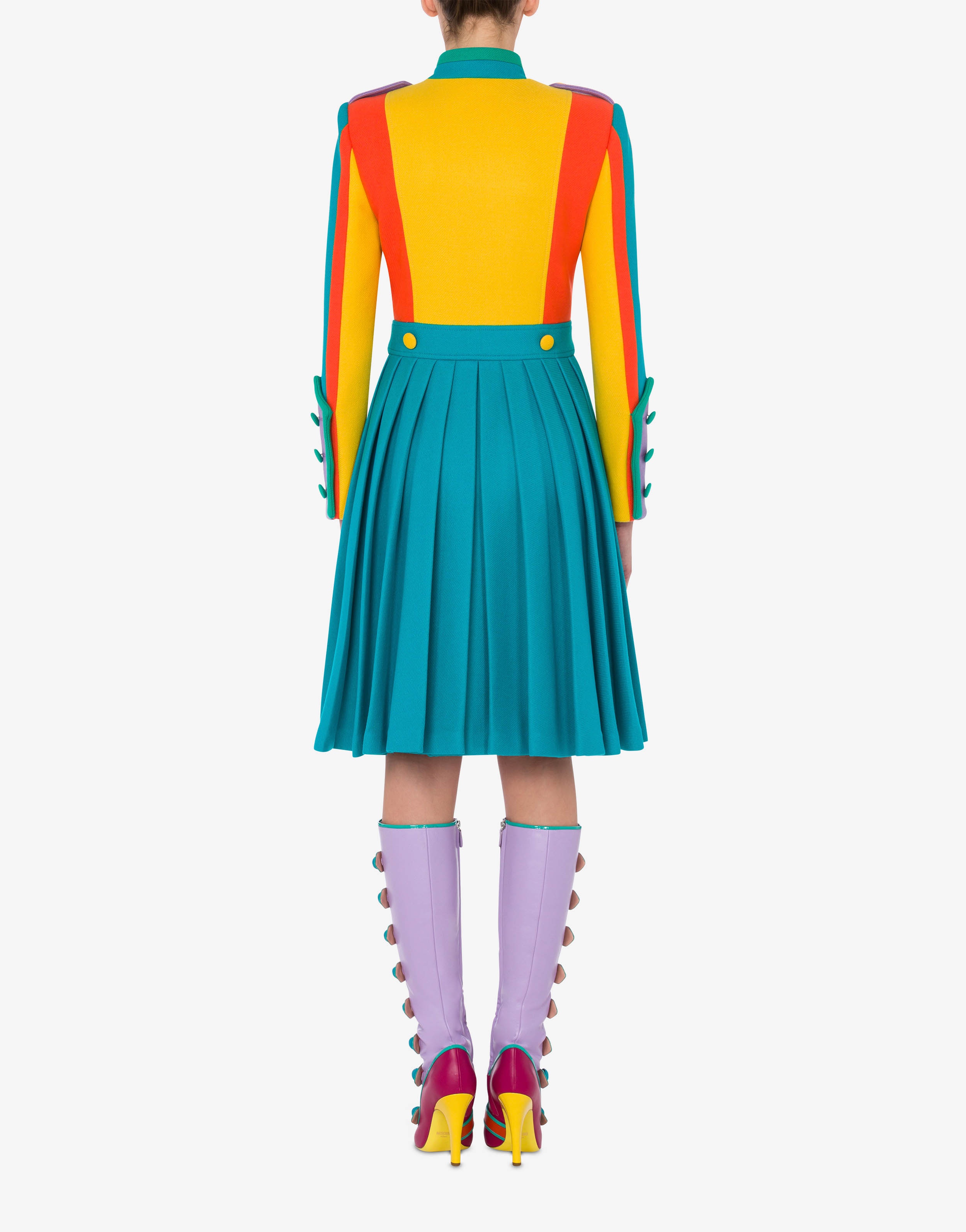 COLOUR BLOCK CLOTH COAT - 3