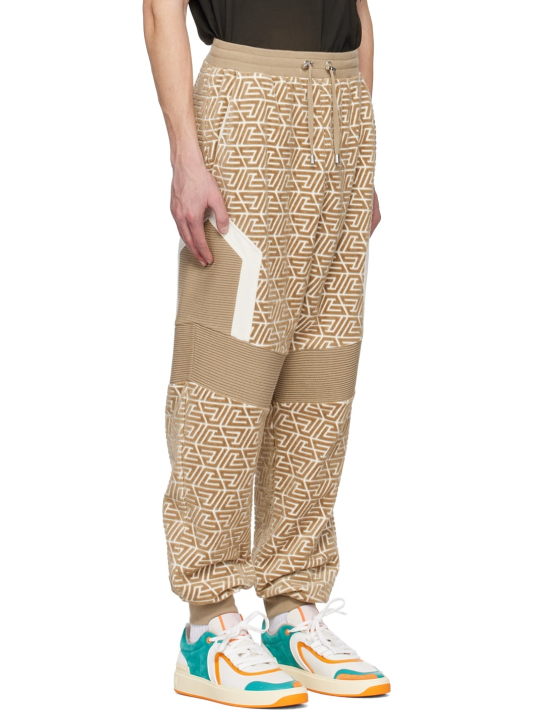 Khaki Pyramid Monogram Lounge Pants - 2