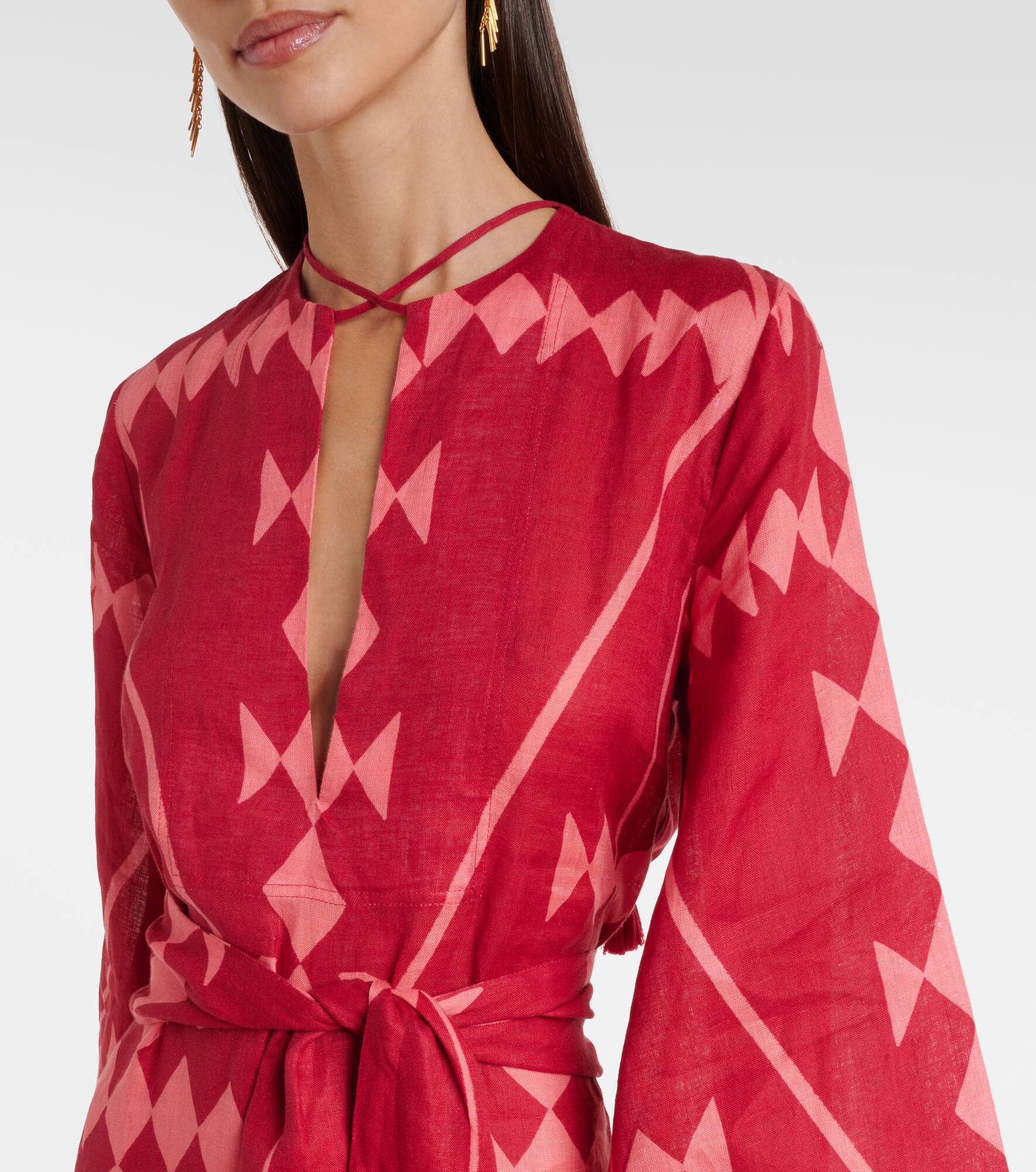 Printed linen maxi dress - 4