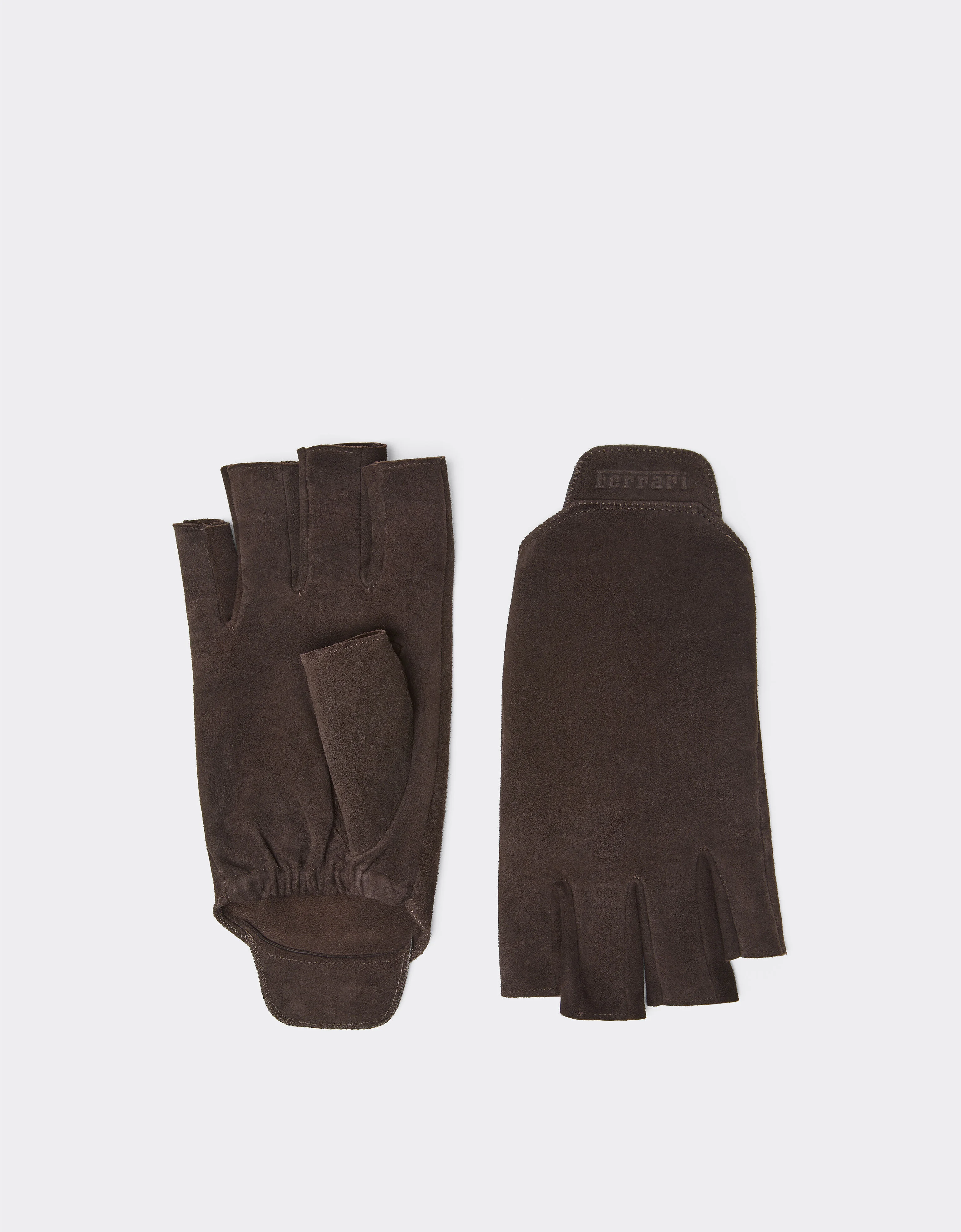 Fingerless suede gloves - 1
